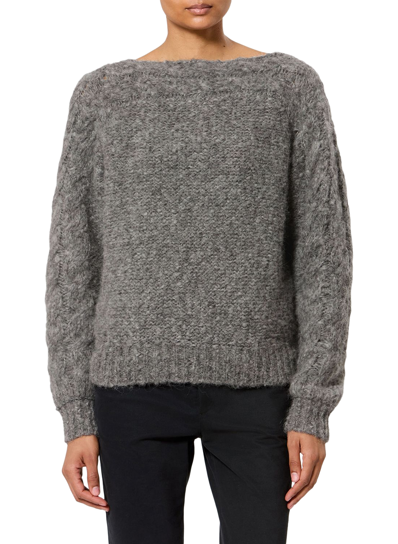 Ponara Wollmischpullover mit gebürsteter Schurwolle ISABEL MARANT Grau