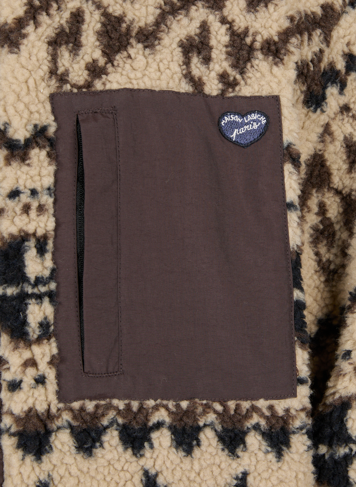 Blouson droit polaire imprimé  MAISON LABICHE Marron