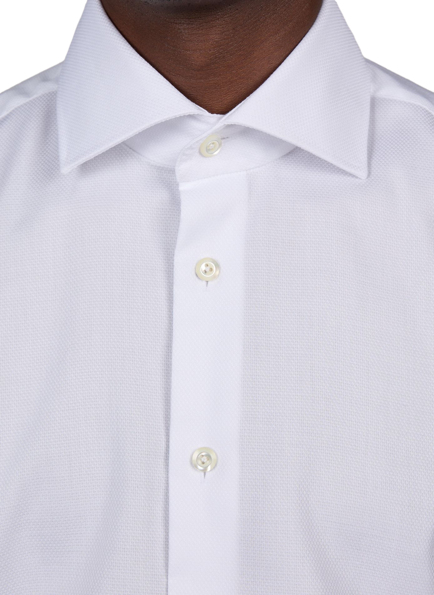 Textured slim fit cotton shirt VAN LAACK White