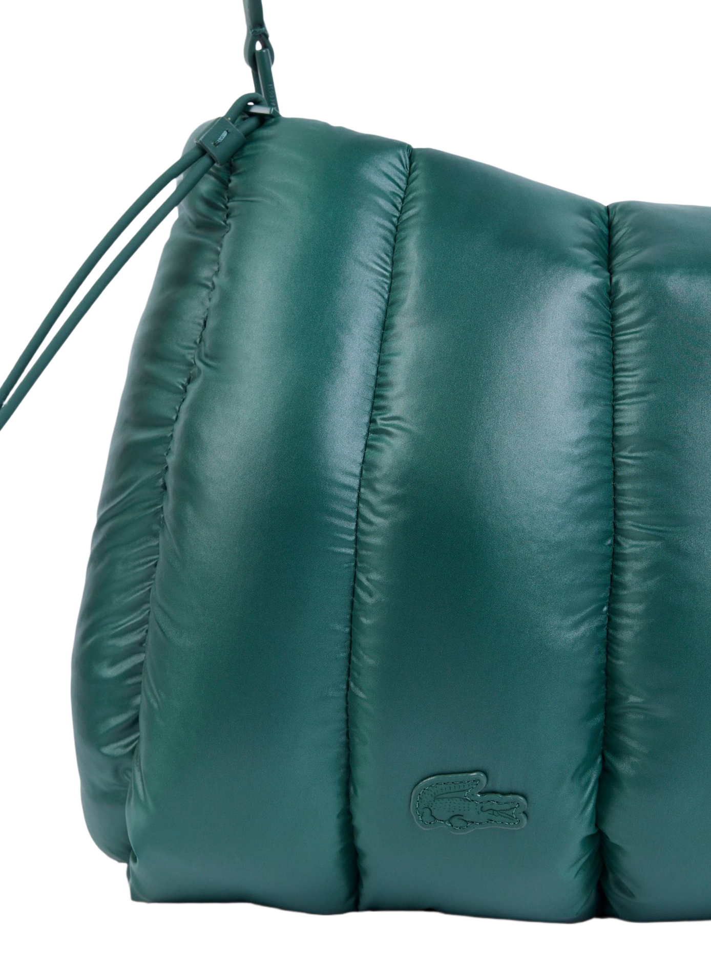 Quilted handbag with embossed logo LACOSTE Green