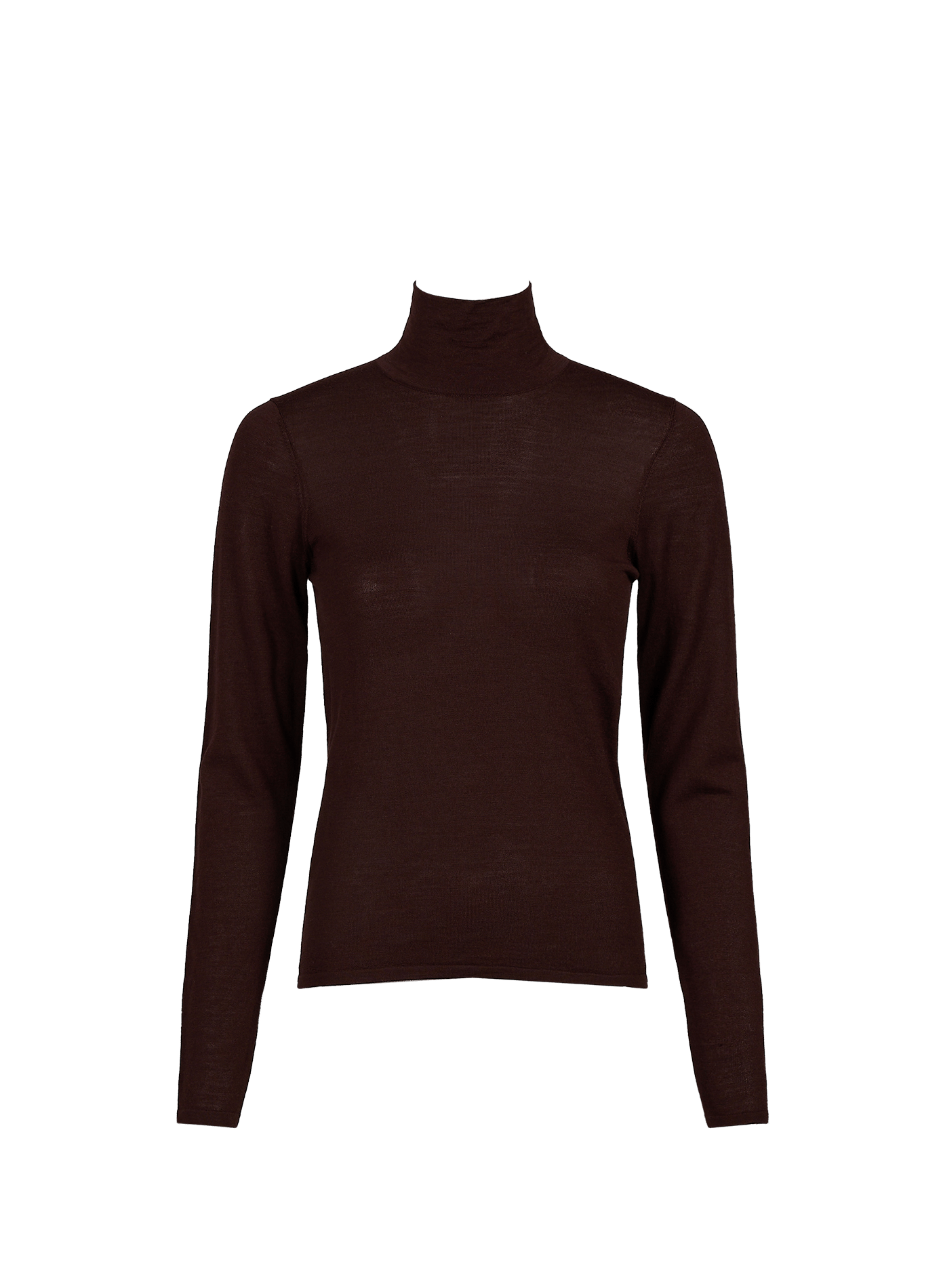 Straight Merino wool high neck sweater PETITE MENDIGOTE Brown