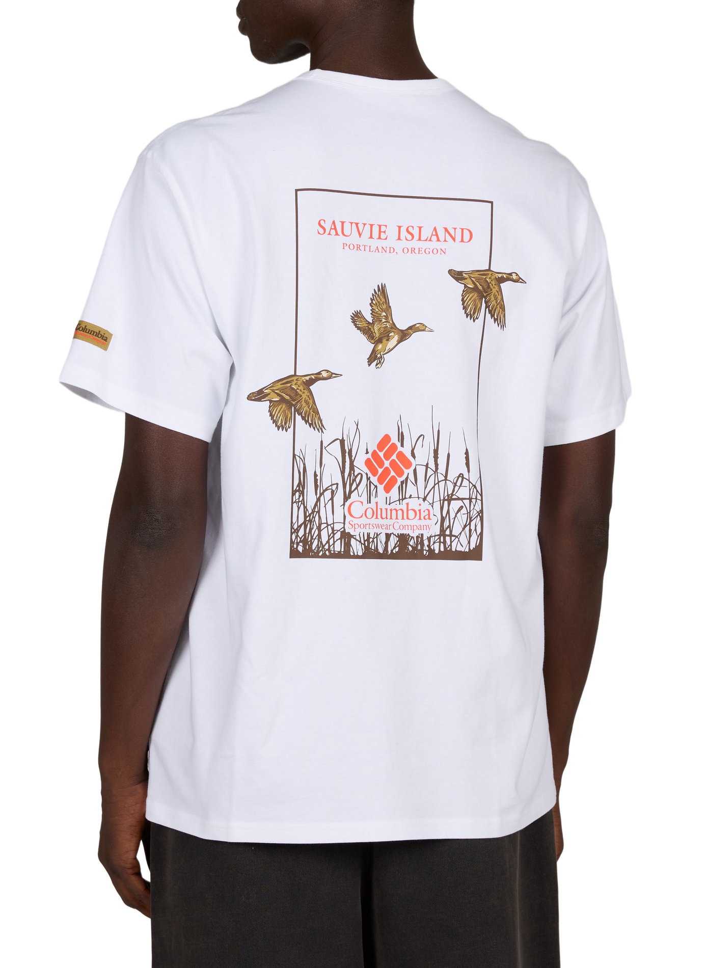 Oversized printed cotton T-shirt COLUMBIA White