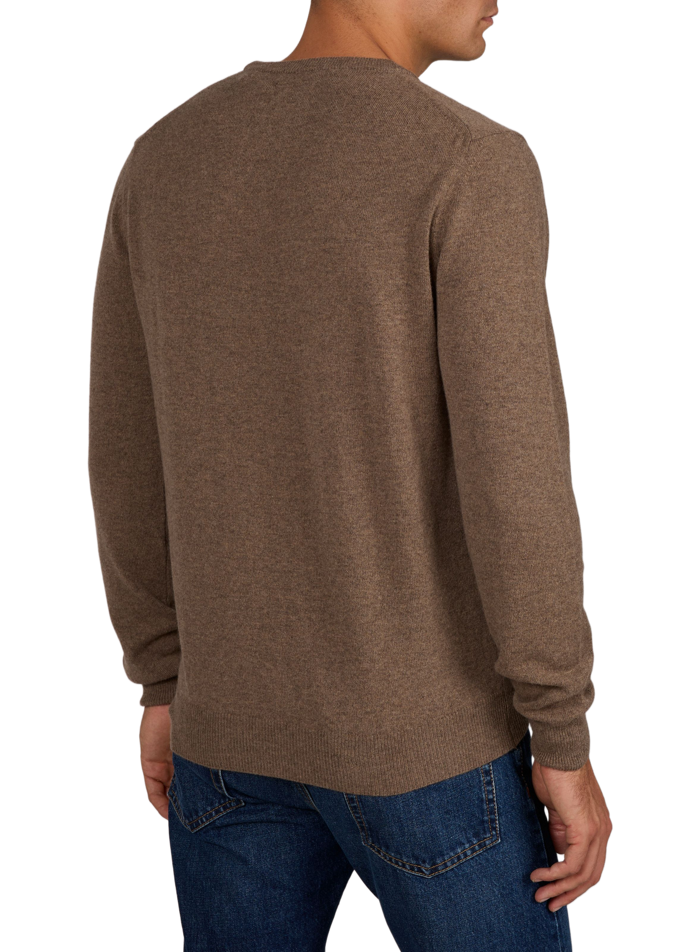 Round-neck straight fit wool sweater GANT Brown