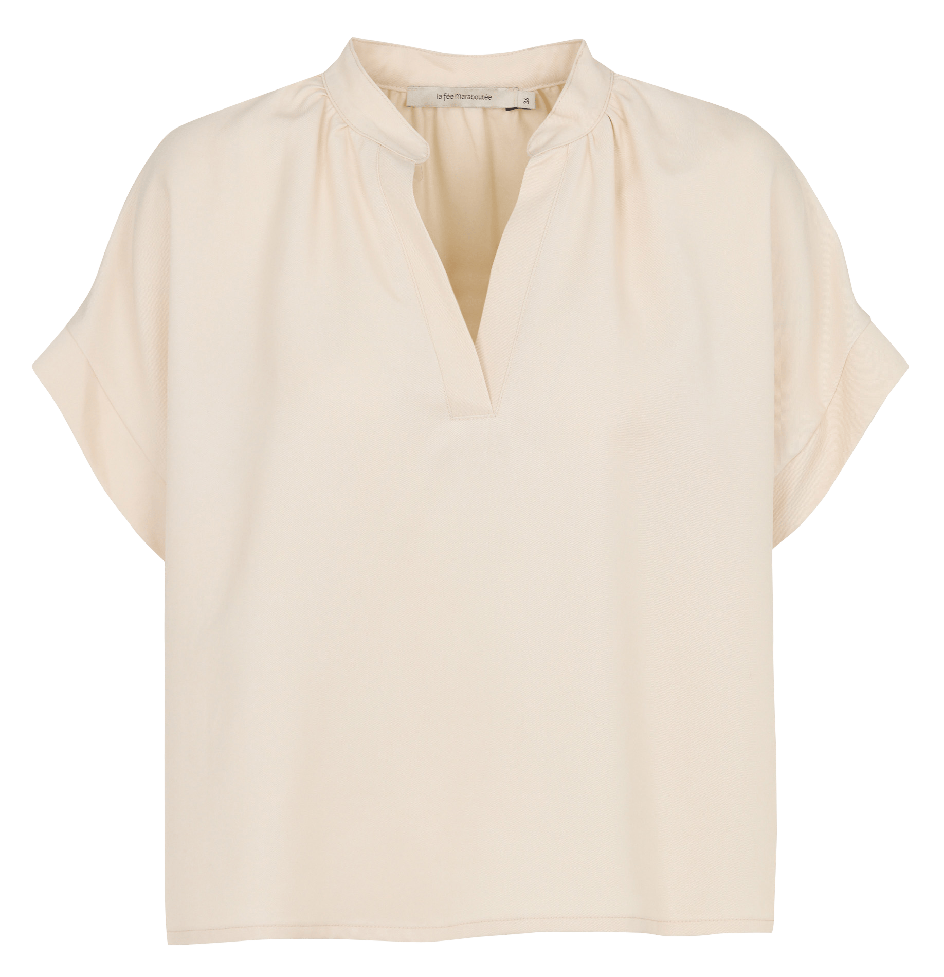 Top met korte mouwen en Tunische hals LA FEE MARABOUTEE Wit
