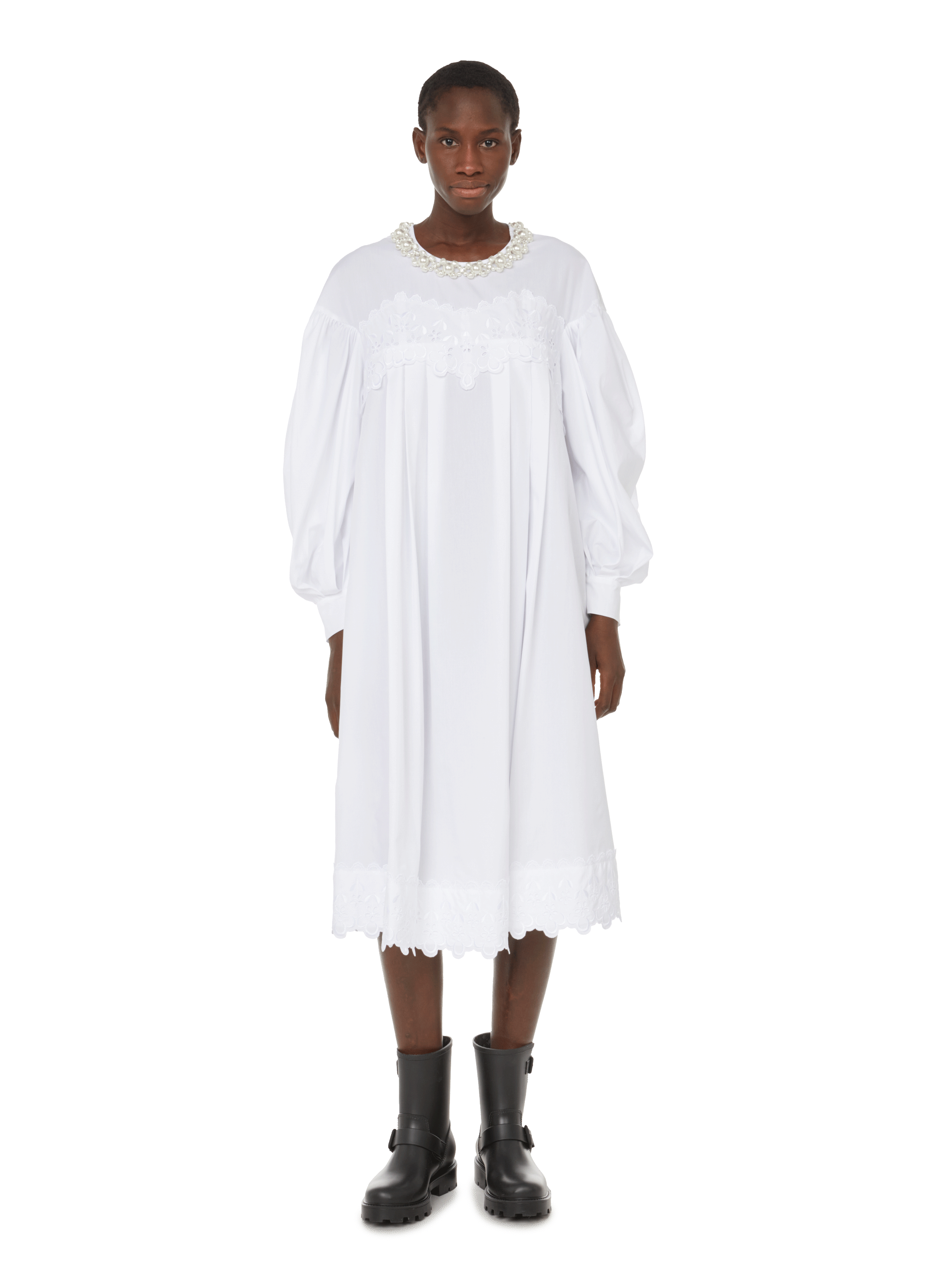SIMONE ROCHA Cotton midi dress White