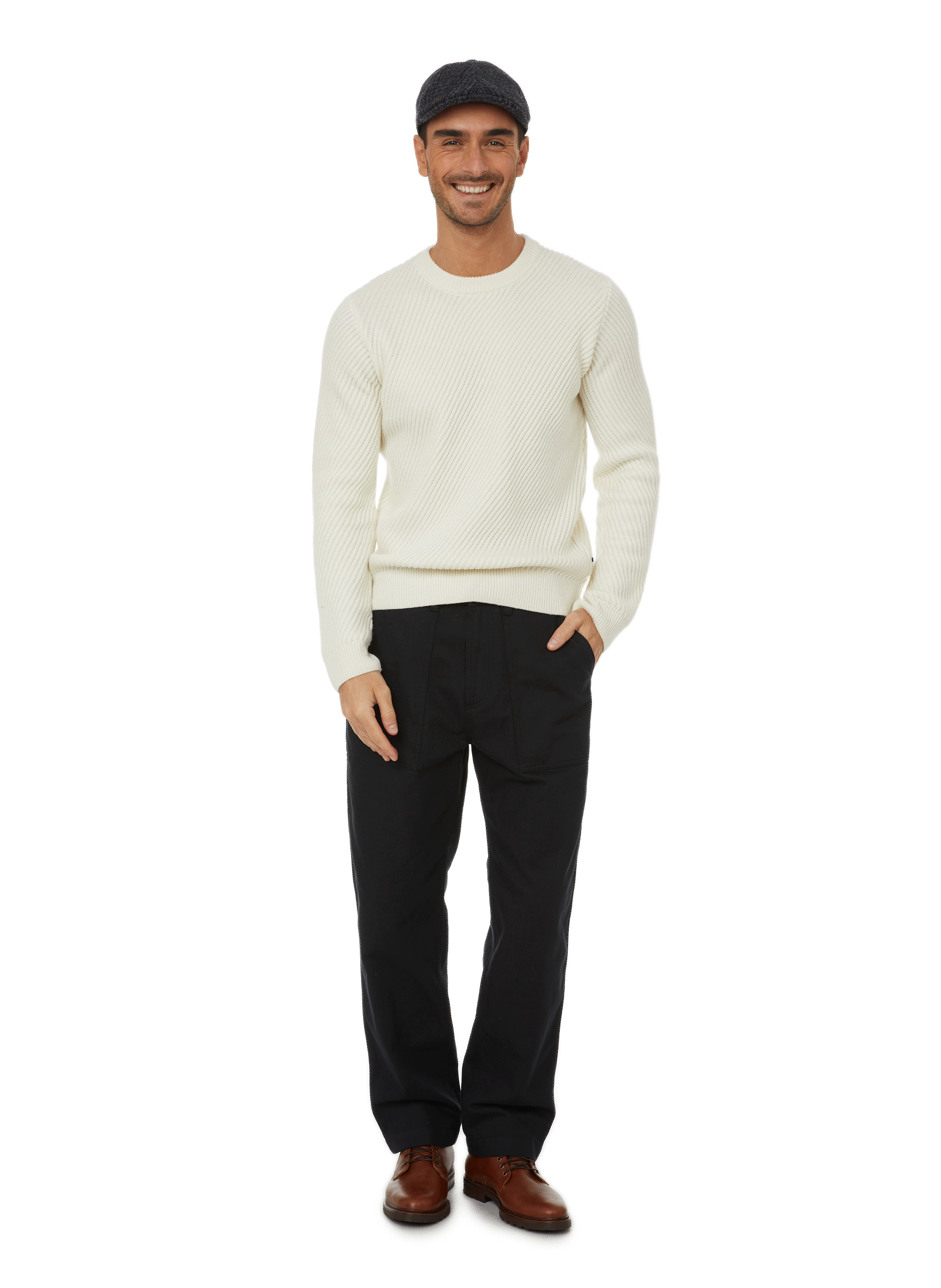 Casquette plate en laine vierge Multicolore