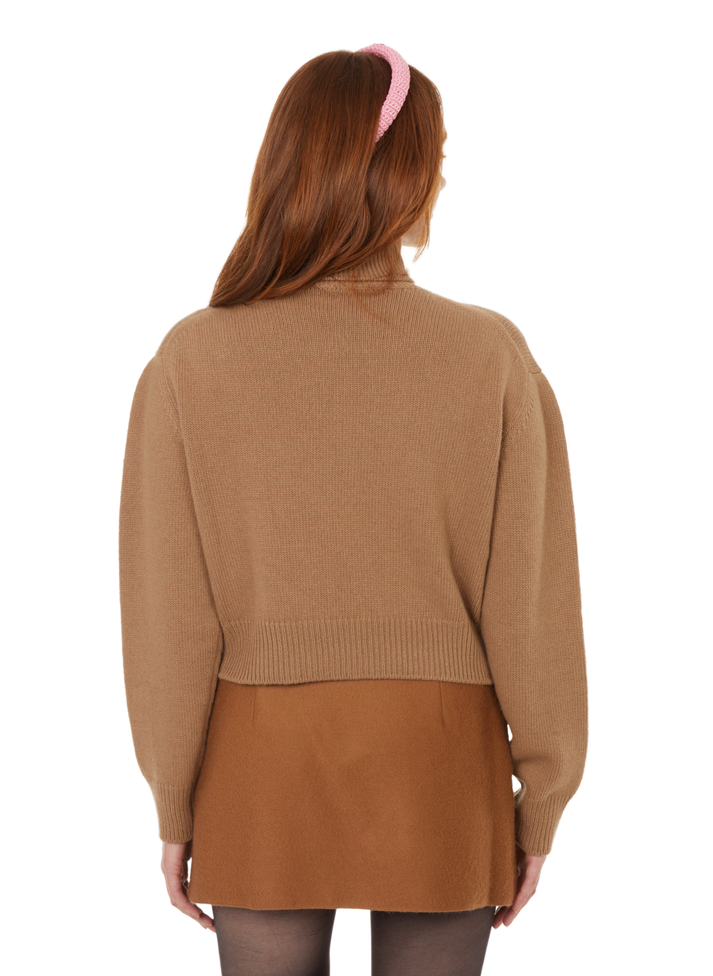 Logo turtleneck jumper PRADA Beige