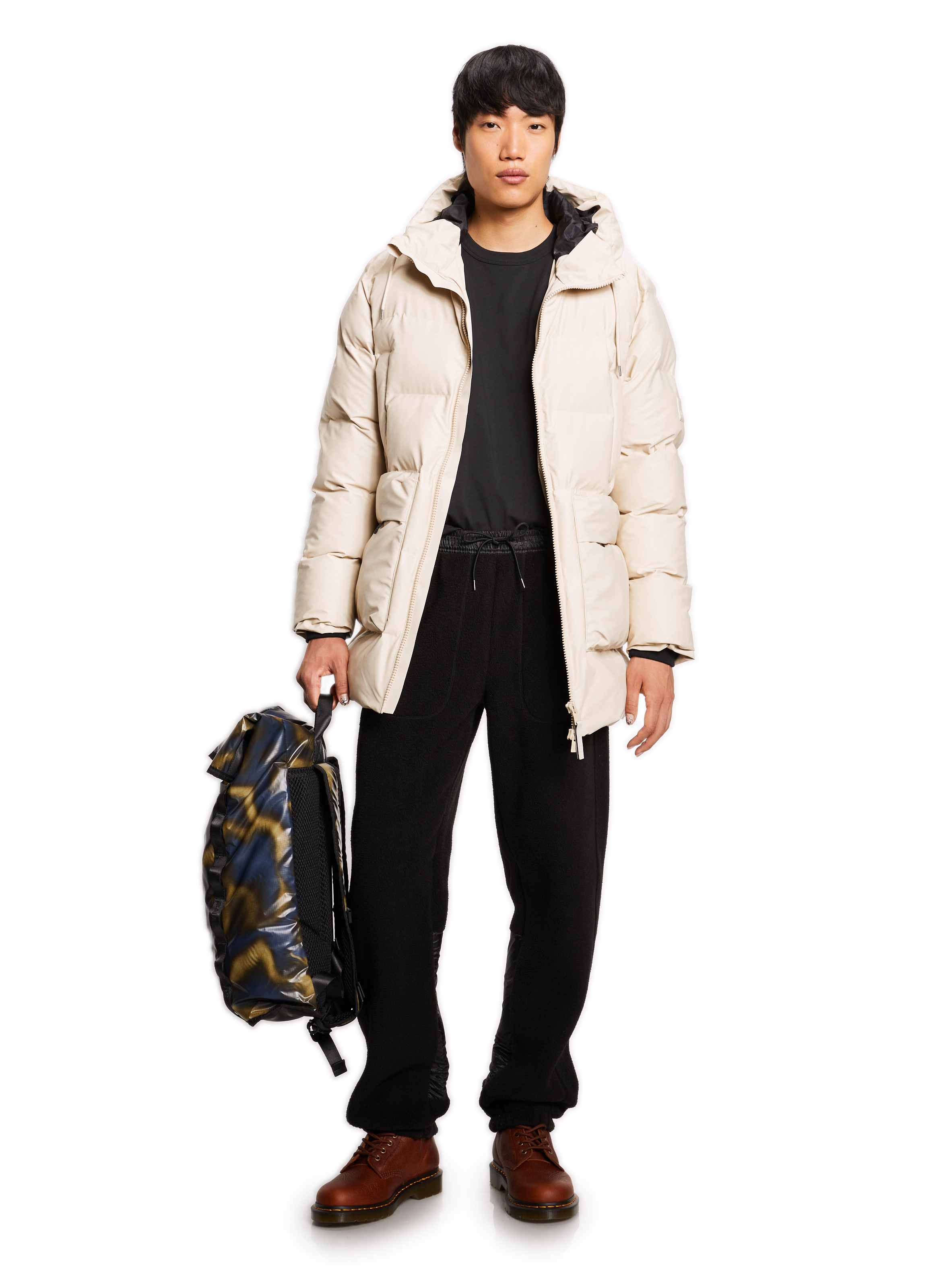 Bi-material joggers RAINS Black