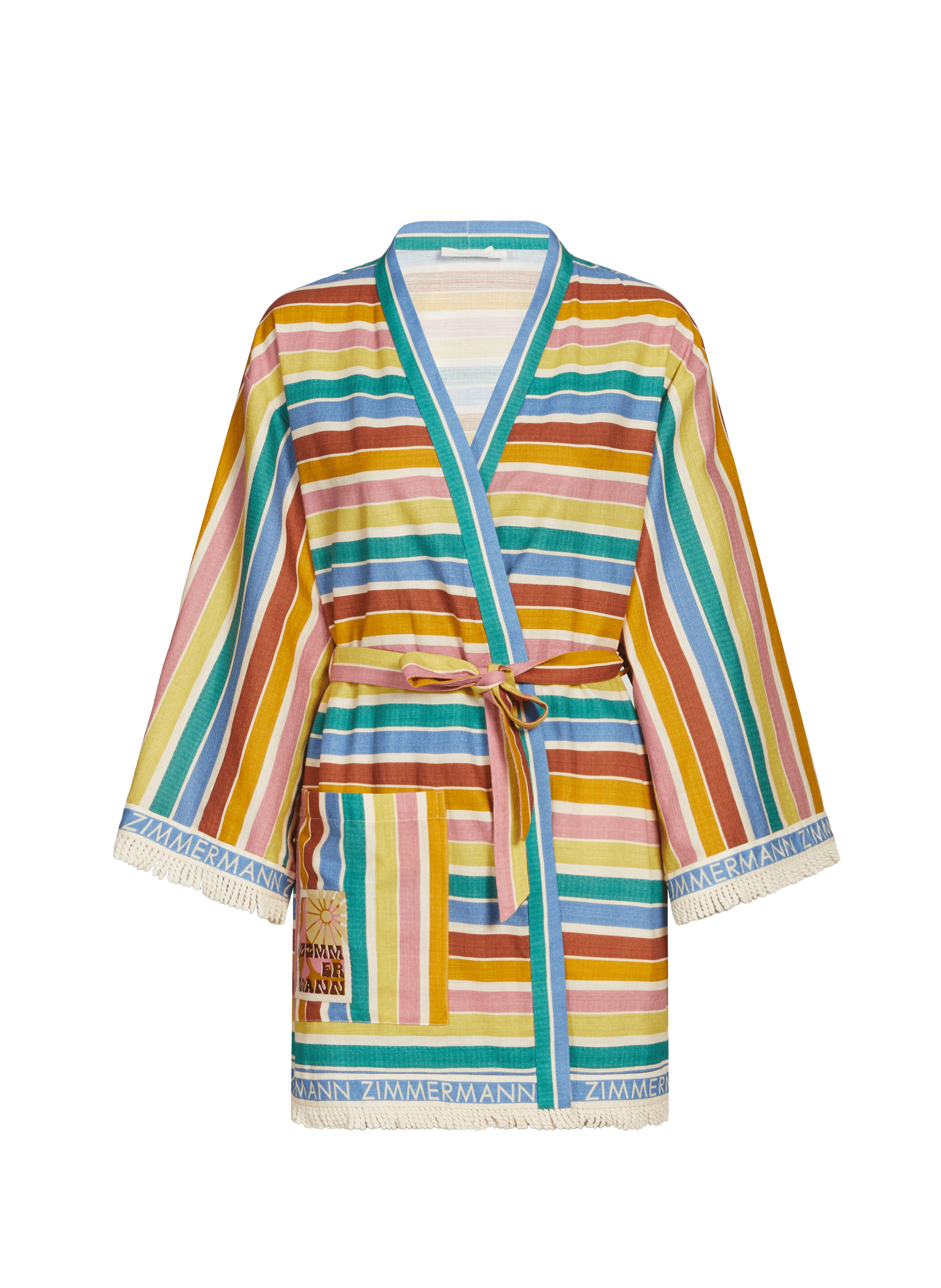 Kimono rayé en coton ZIMMERMANN Multicolore