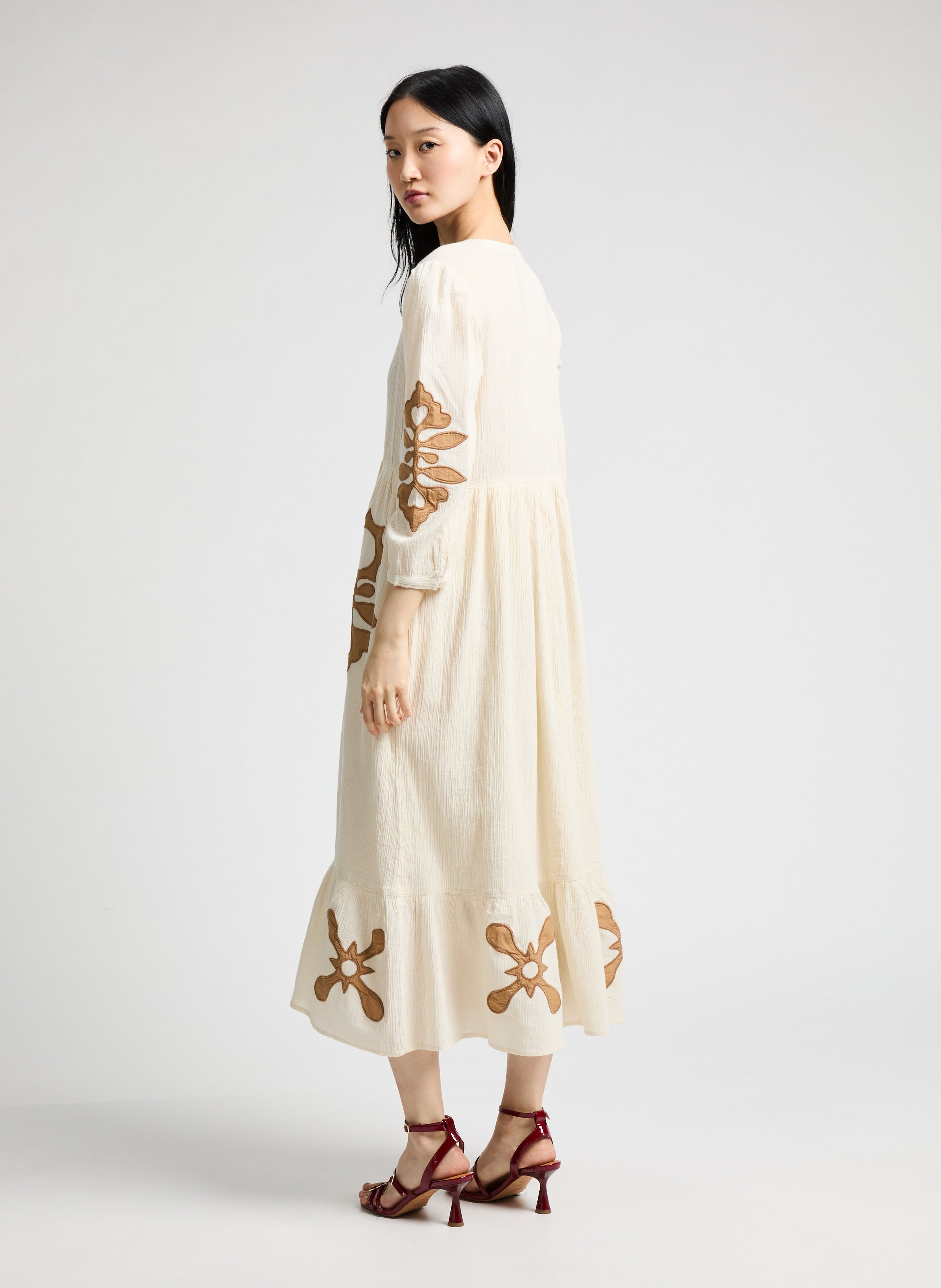 Cotton Midi Dress LEON & HARPER White