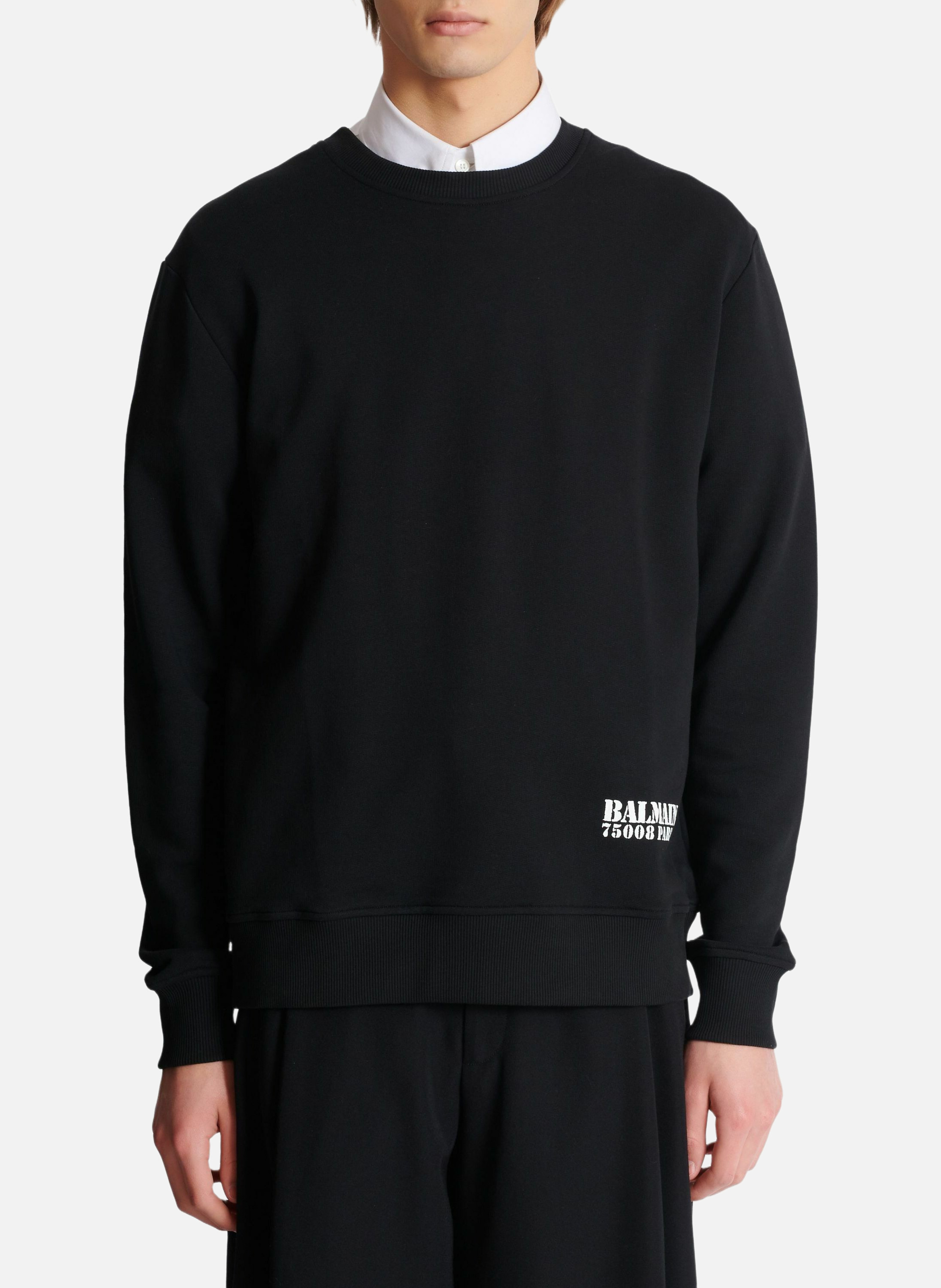 Sweat-shirt imprimé small balmain stamp BALMAIN Noir
