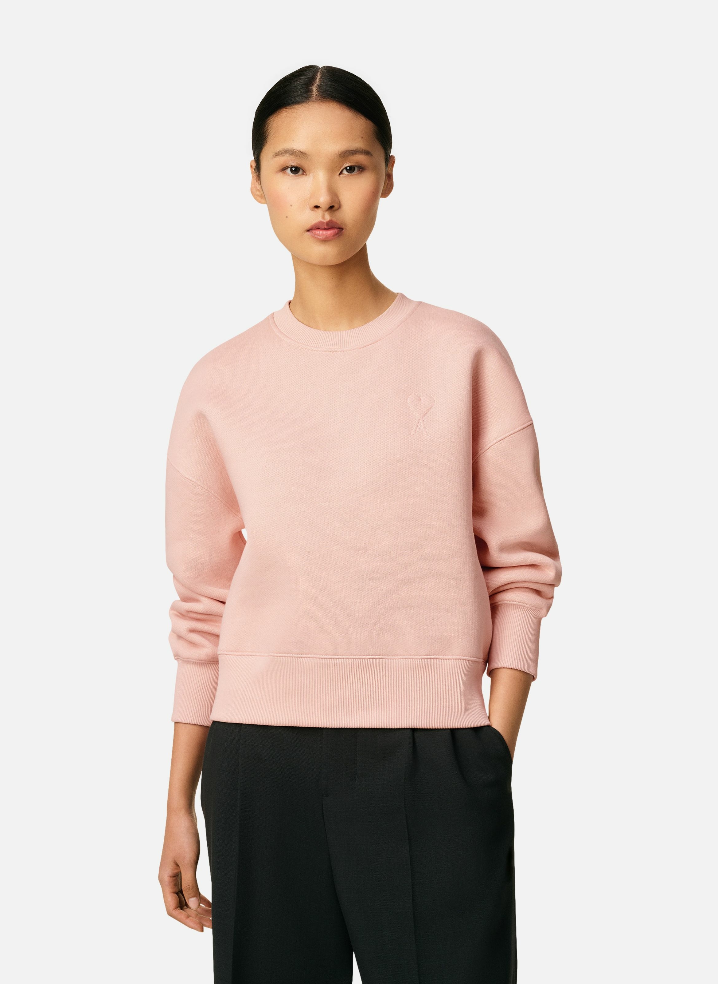 Sweatshirt ami de coeur en coton unisexe AMI PARIS Rose