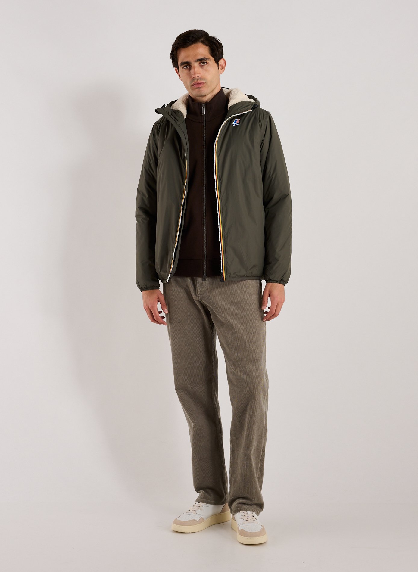 Straight hooded parka K-WAY Khaki