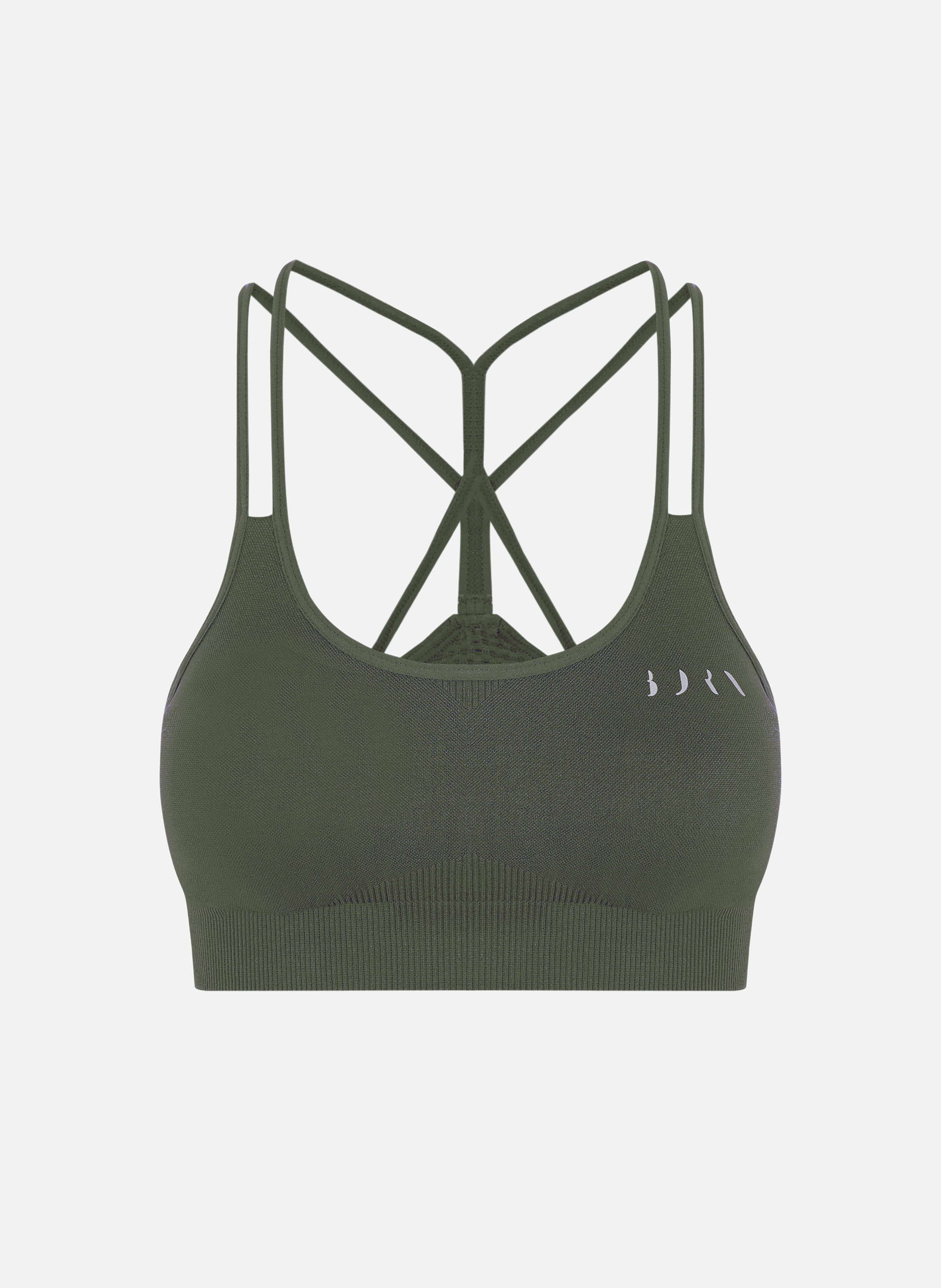 Brassière de sport seamless fixation moyenne hatha BORN LIVING YOGA Kaki