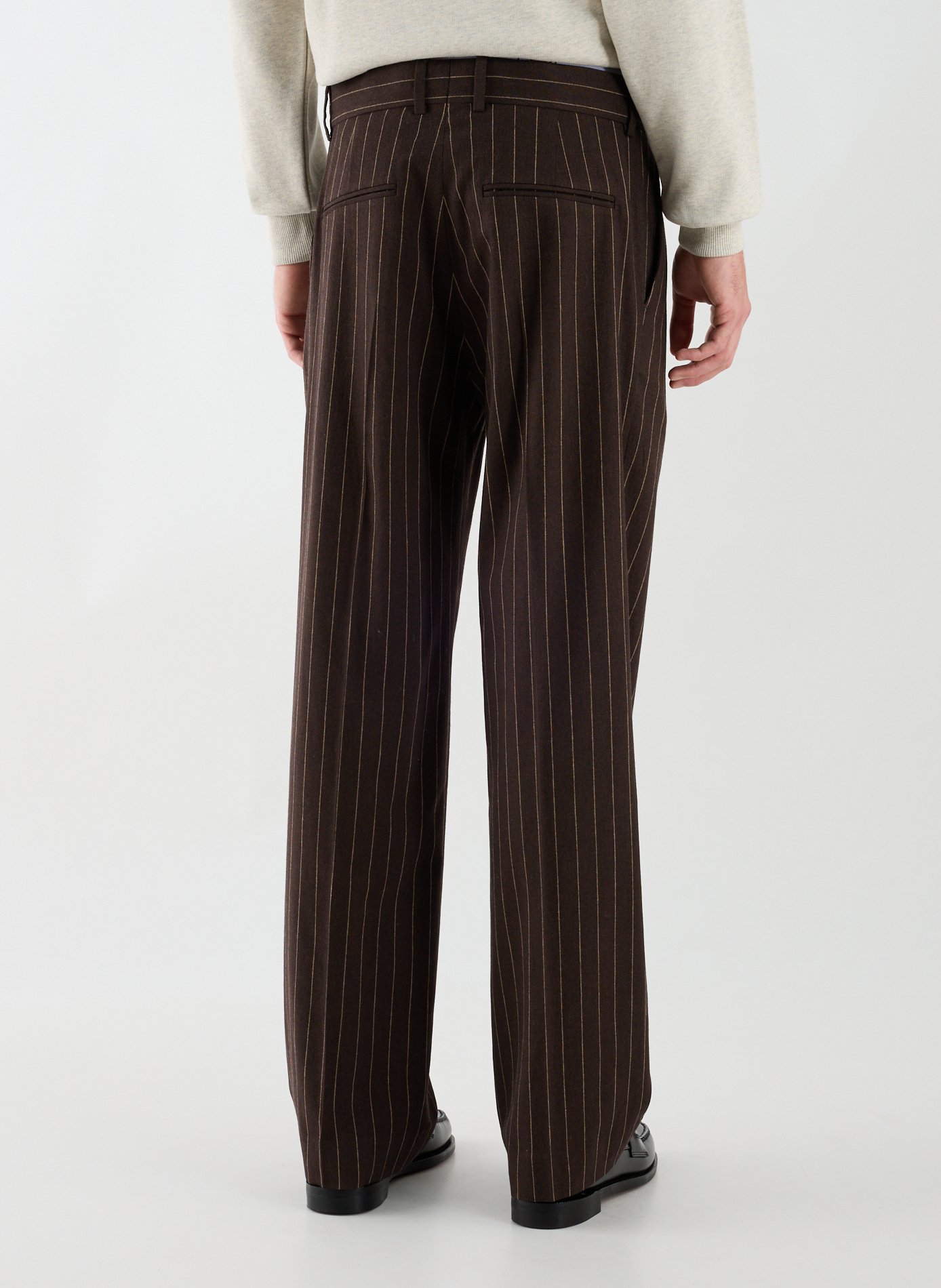 Pinstriped wool blend trousers DROLE DE MONSIEUR Brown