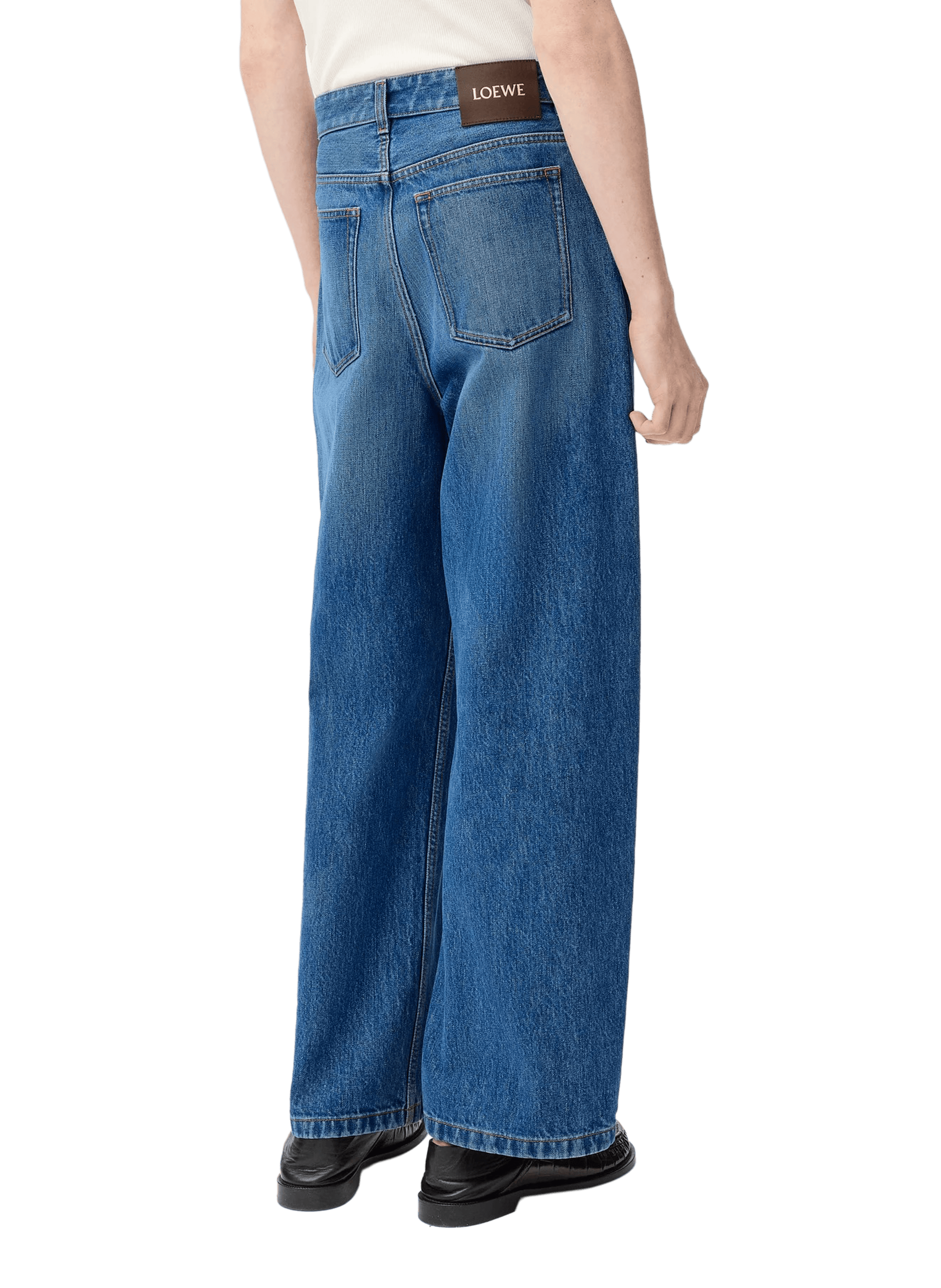 Wide leg cotton denim jeans LOEWE Blue