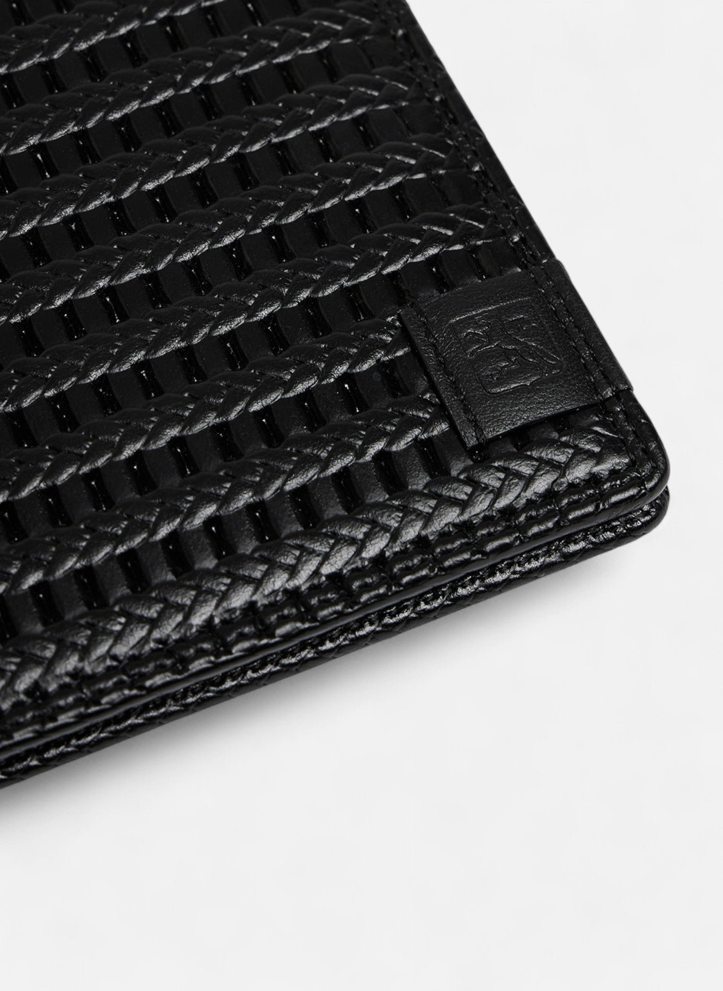 Porte cartes horizontal martin en cuir embossé et cuir lisse LE TANNEUR Noir