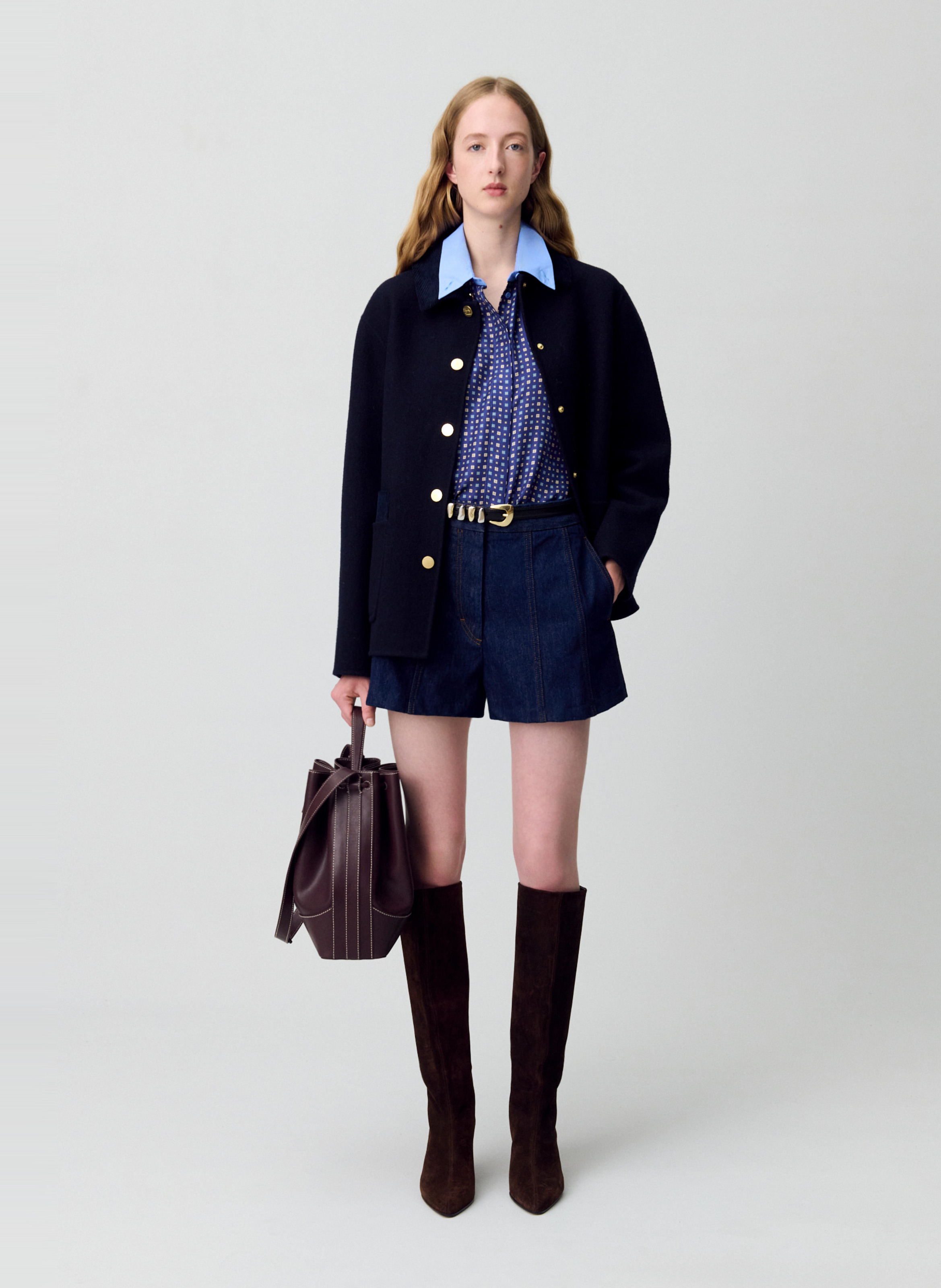 Short en jean en coton CLAUDIE PIERLOT Bleu