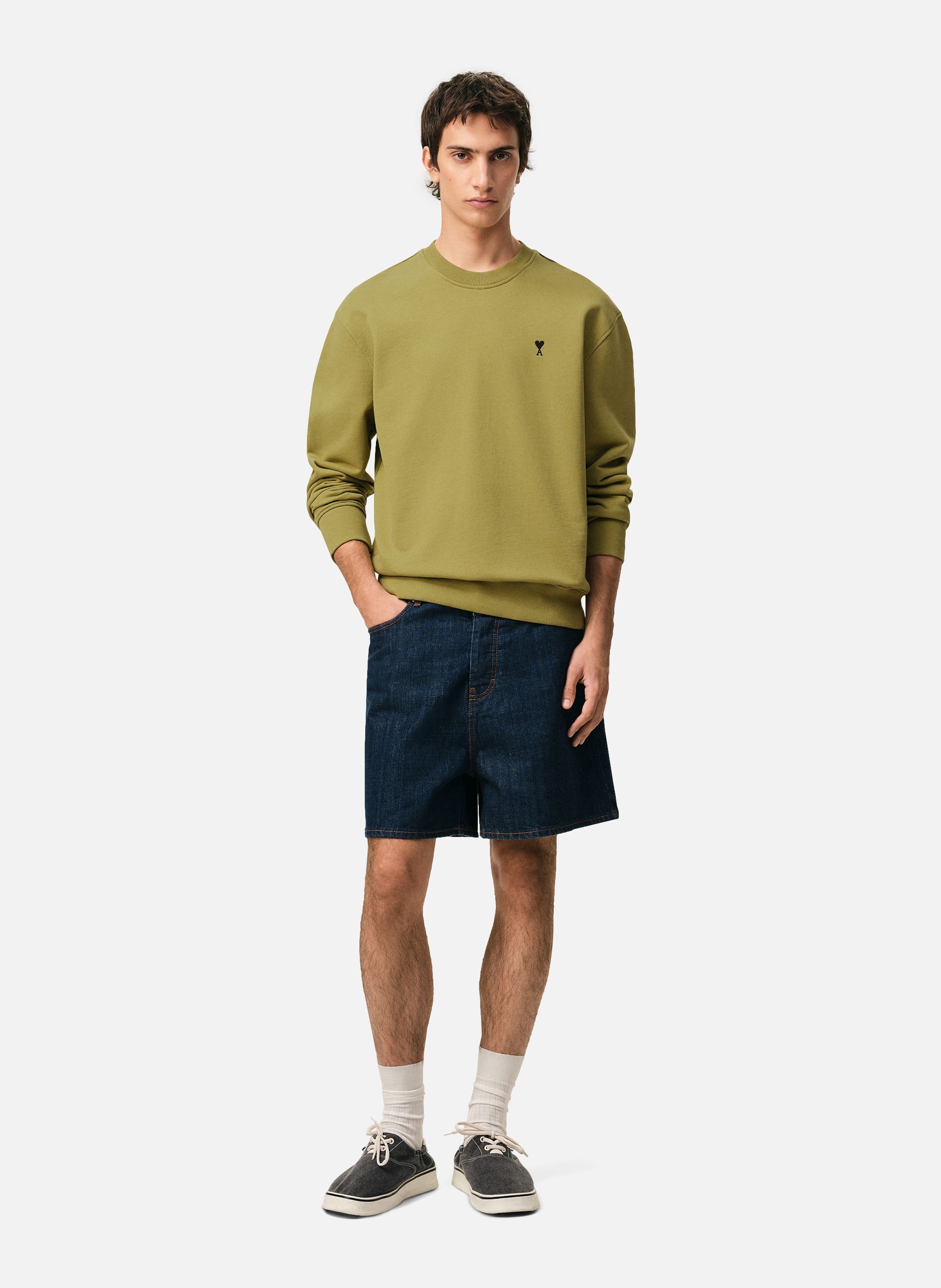 Sweatshirt ami de coeur en coton AMI PARIS Vert