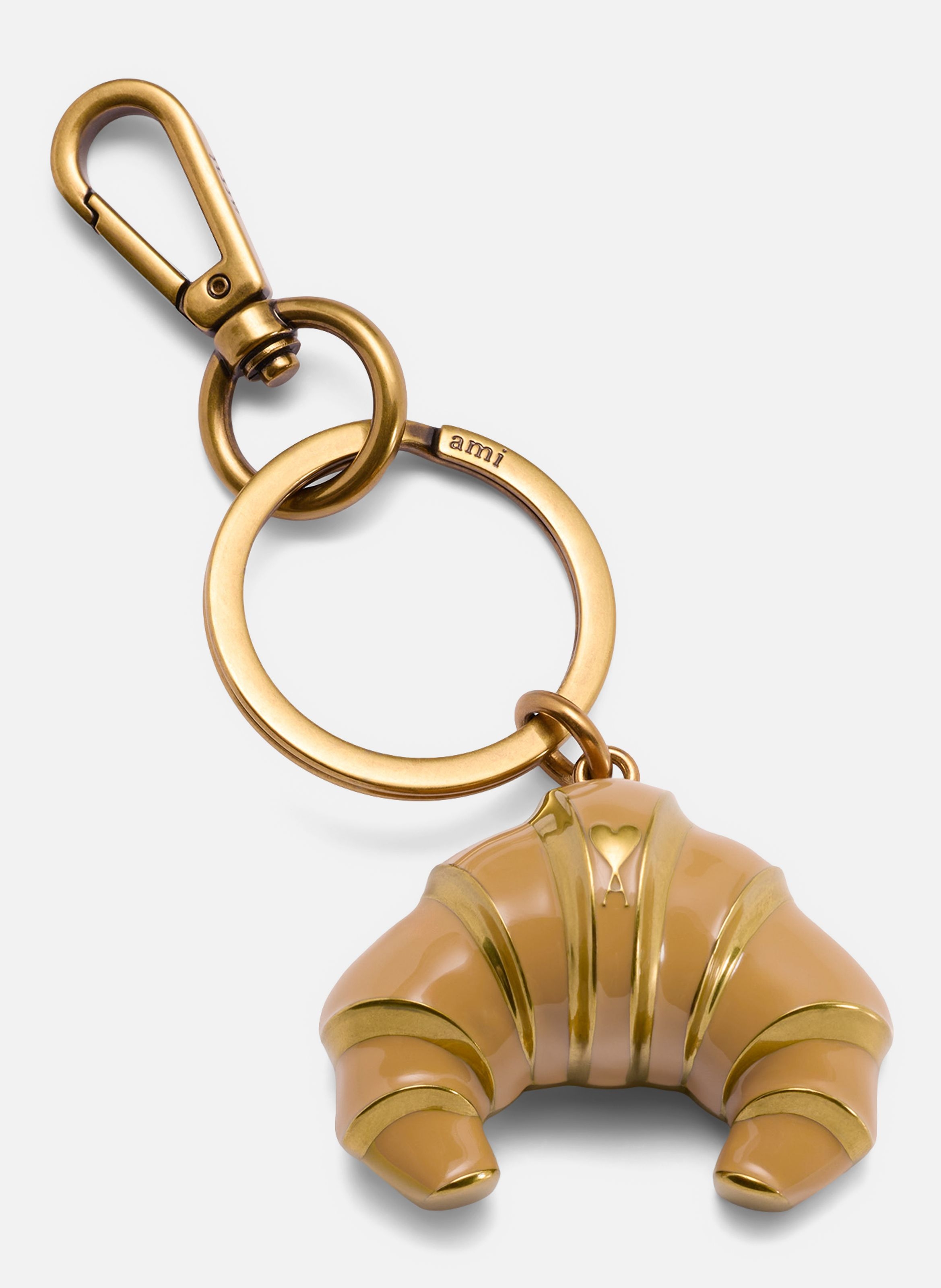 Porte-clés croissant ami de coeur unisexe AMI PARIS Orange