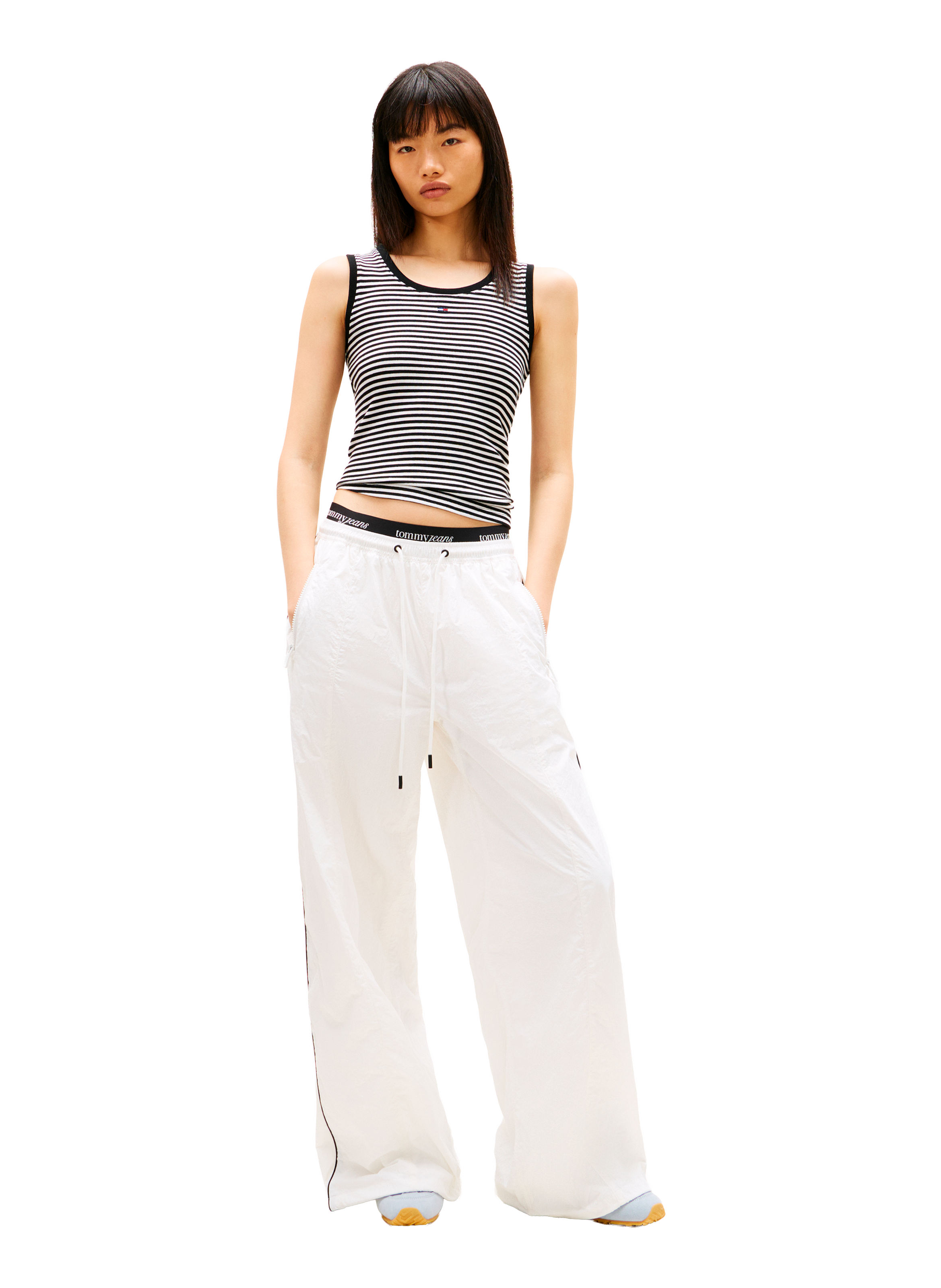 Top côtelé en coton  Noir