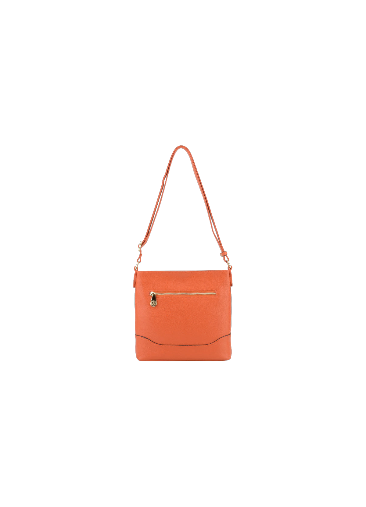 110 Magnet | Sac porté croisé en cuir de veau grainé POURCHET Orange
