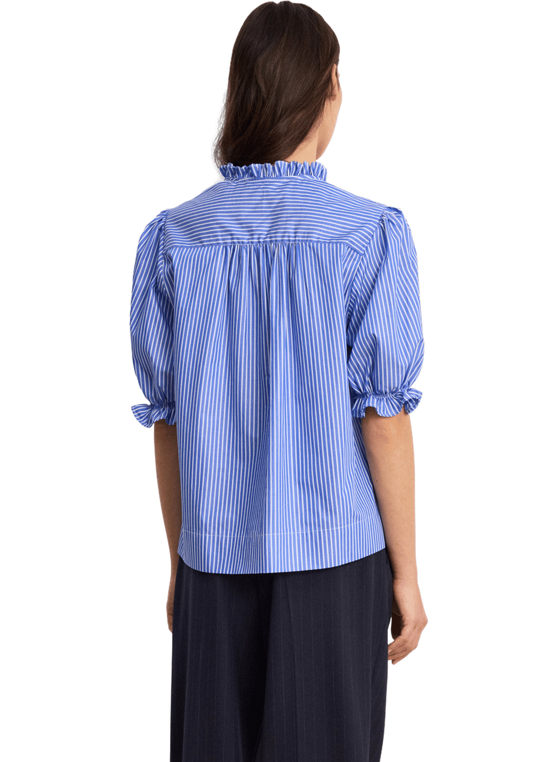 Chemise rayée à volants - colleen PABLO Bleu