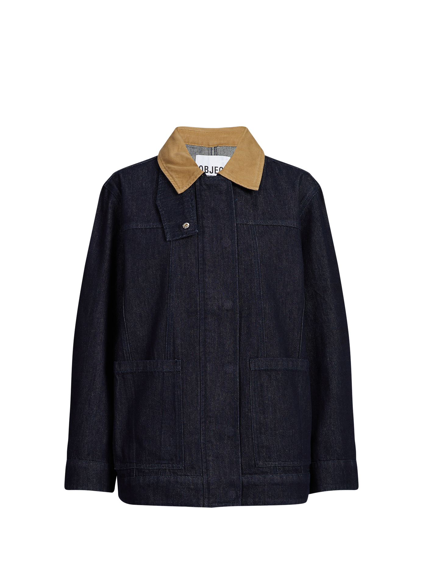 Veste oversize col asymétrique Sirenna en coton mélangé  OBJECT Bleu