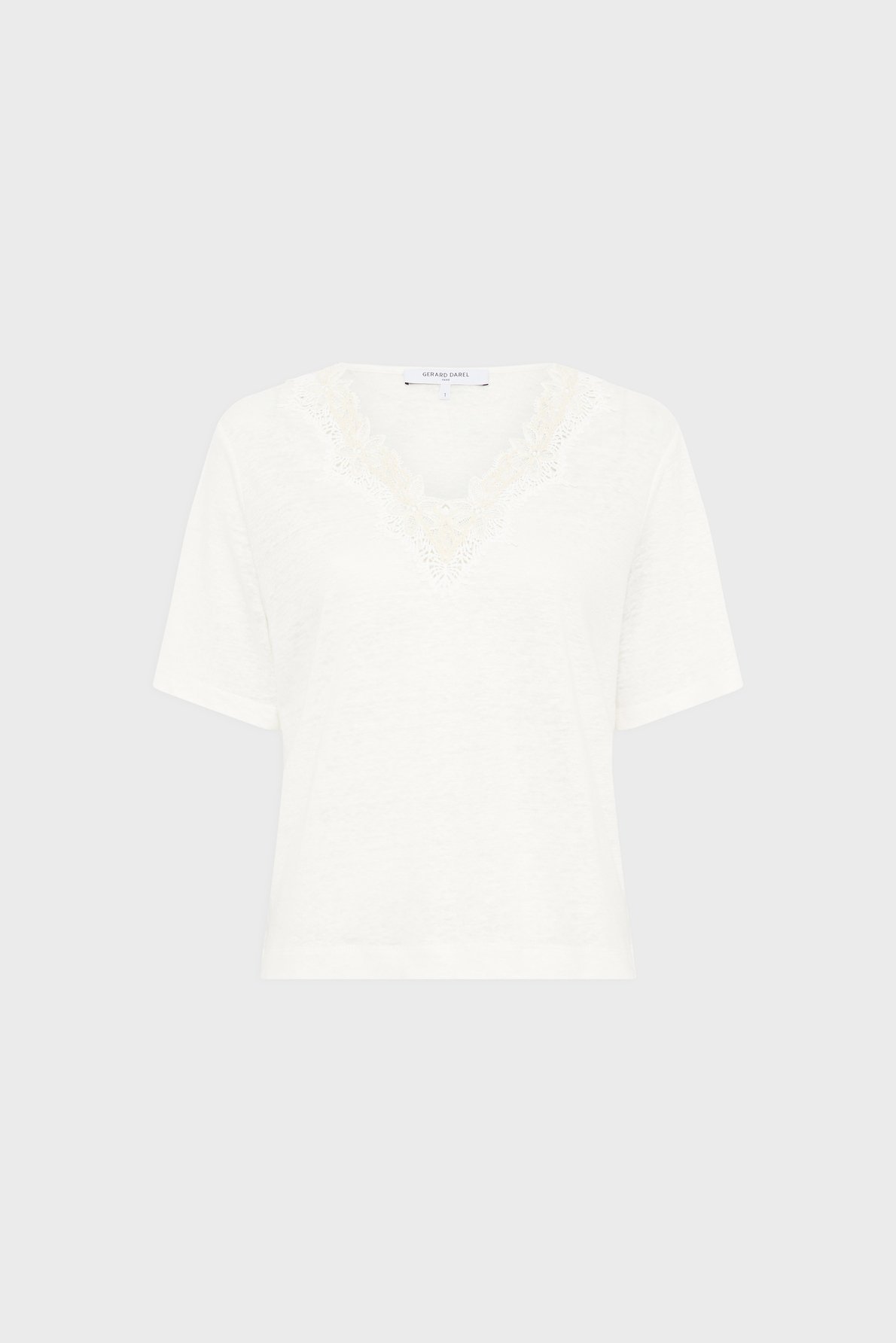 T-shirt en lin à broderies - maevanelle GERARD DAREL Beige