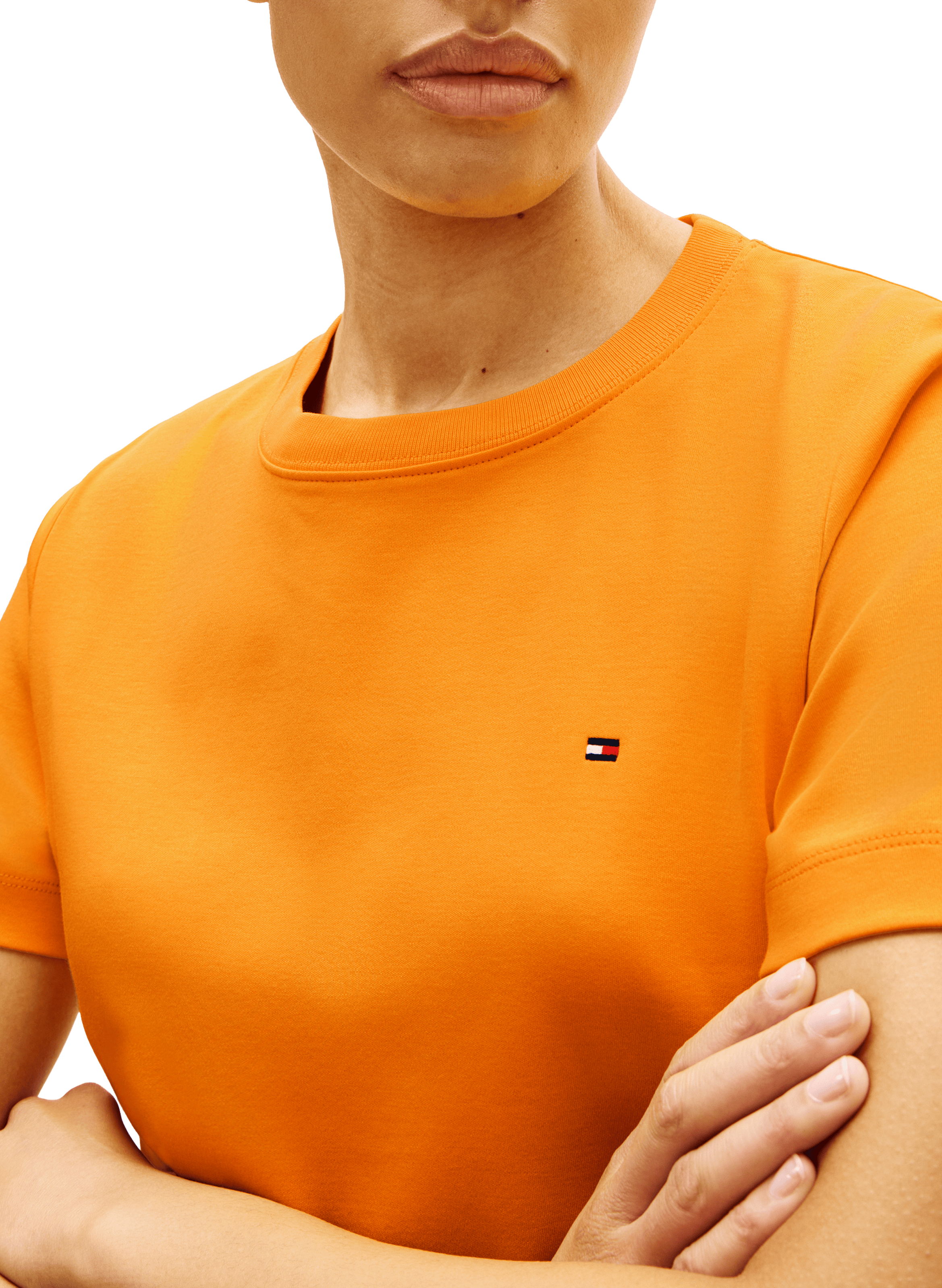 T-shirt uni en coton TOMMY HILFIGER Orange
