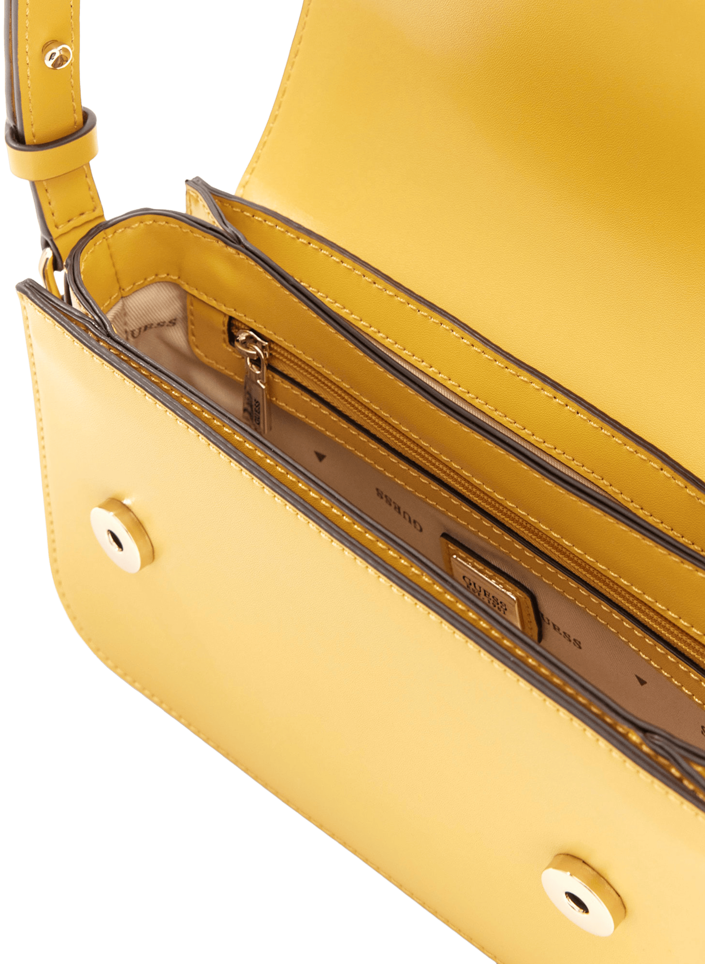 Schoudertas met logo GUESS Geel