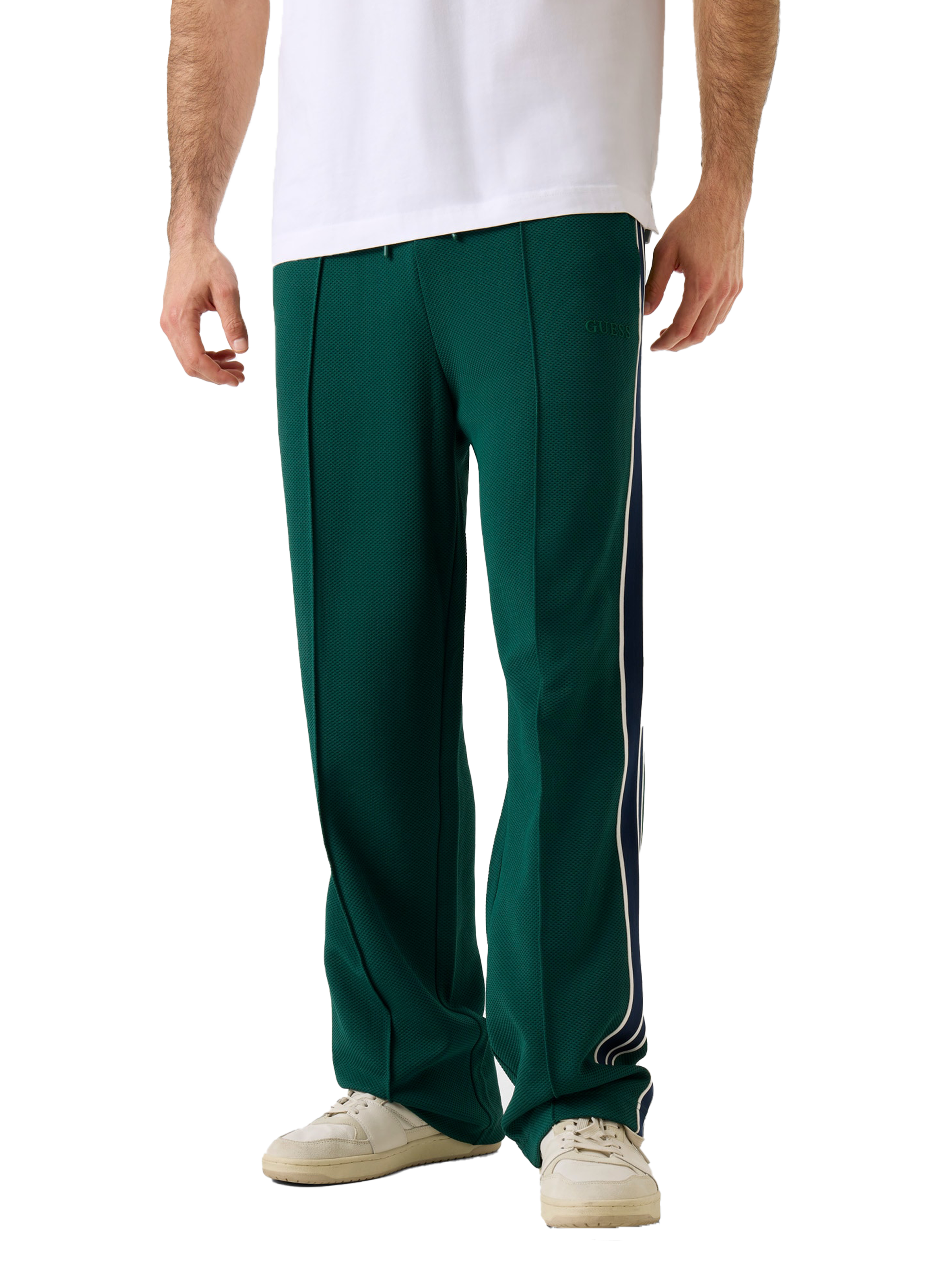 Straight mesh track pants GUESS Green