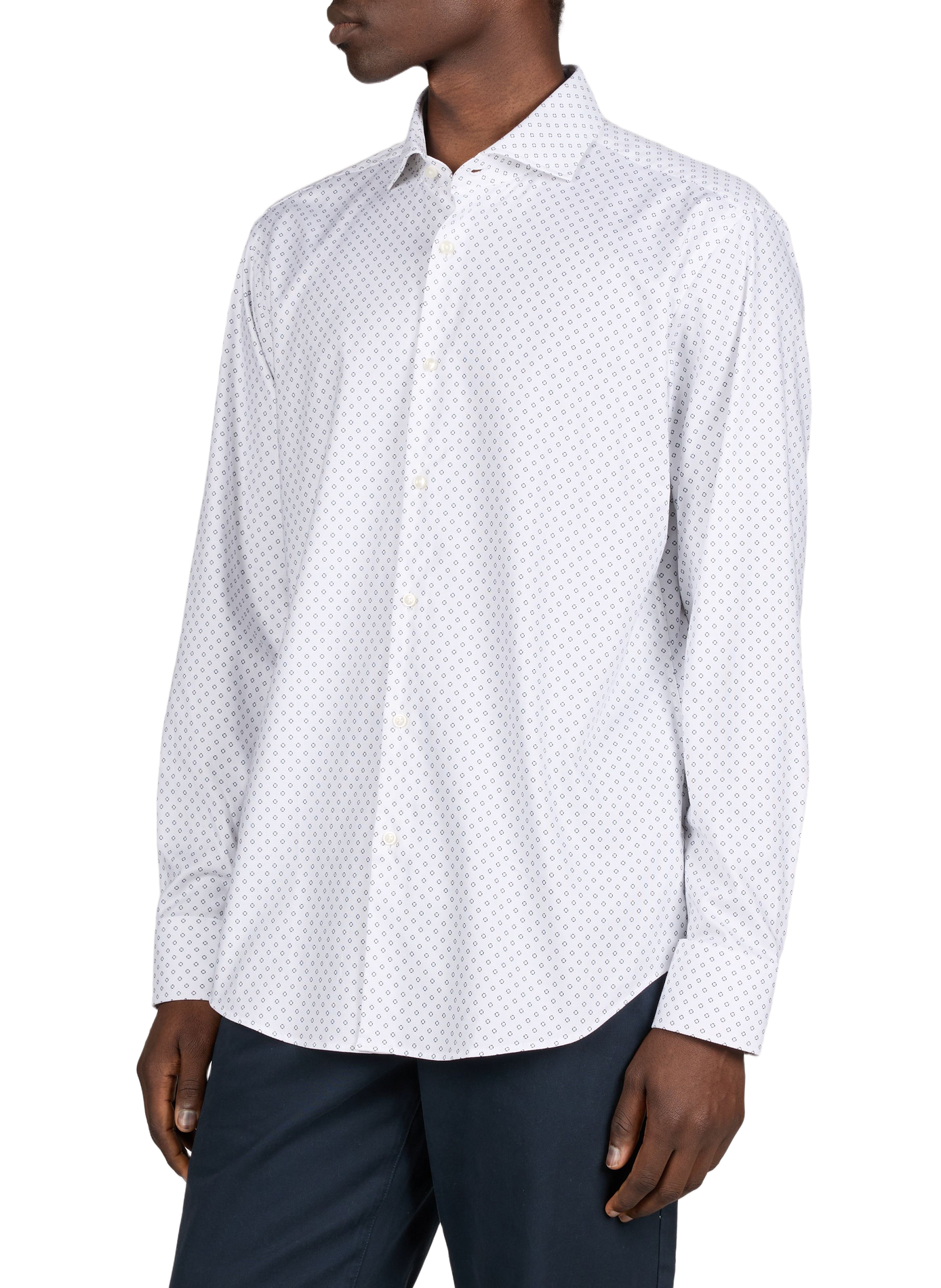 Joe patterned shirt in blended cotton BOSS White