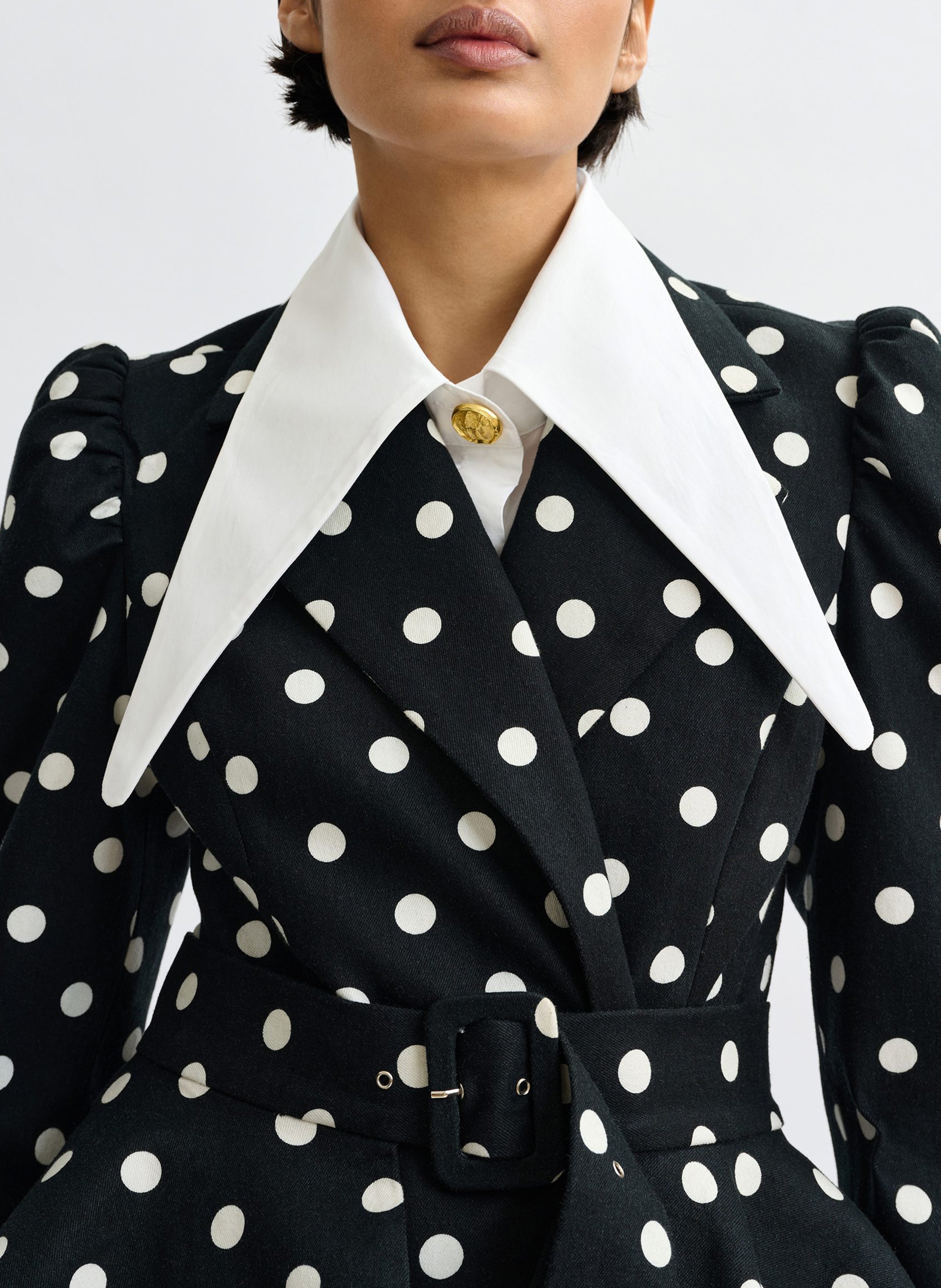 Robe blazer en coton imprimé juliette ESSENTIEL ANTWERP Blanc