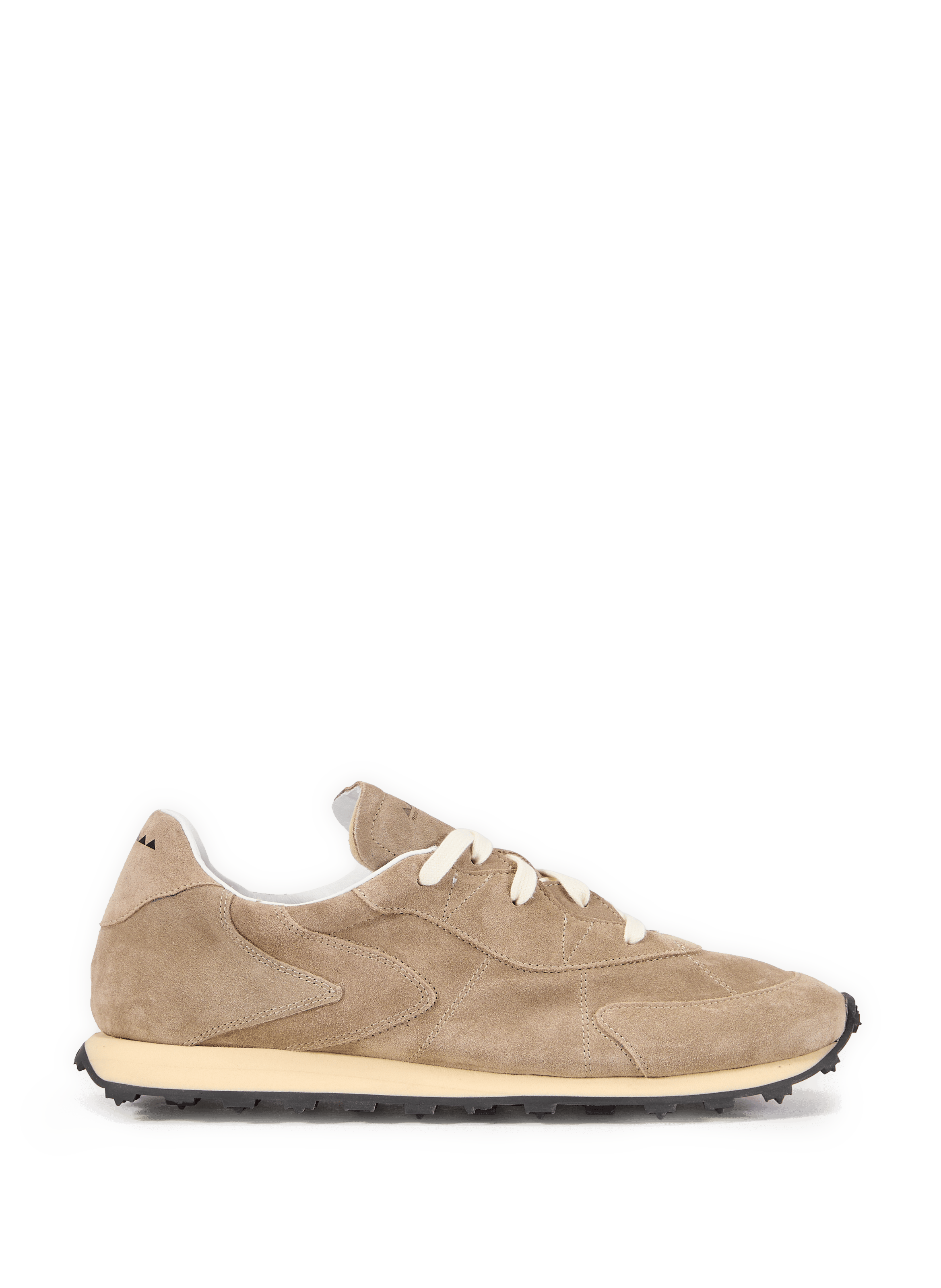 Serrated leather mixed sneakers RUN OF Beige