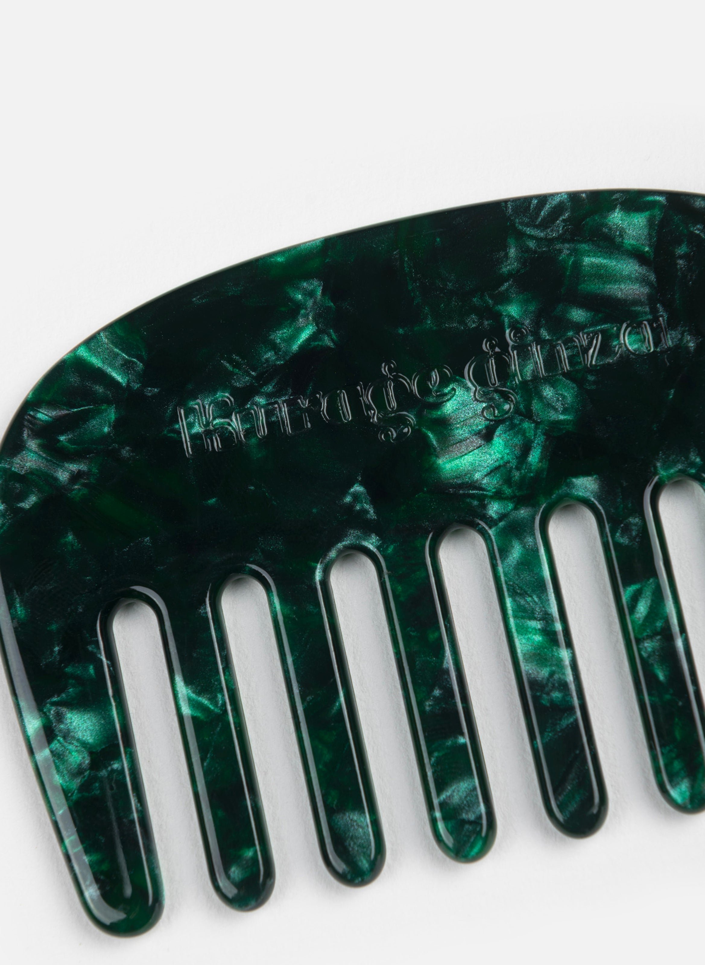 Peigne pivoine en acétate de cellulose KURAGE GINZA Vert