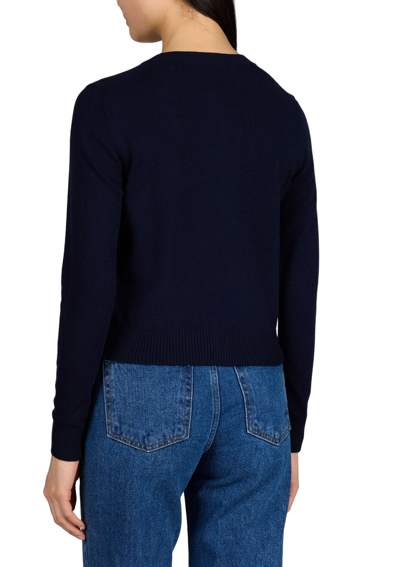 Cardigan col rond boutonné uni DUNST Bleu