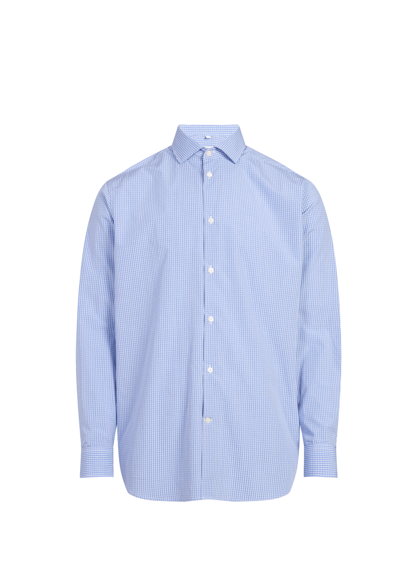 Long-sleeved cotton checkered shirt AU PRINTEMPS PARIS Blue