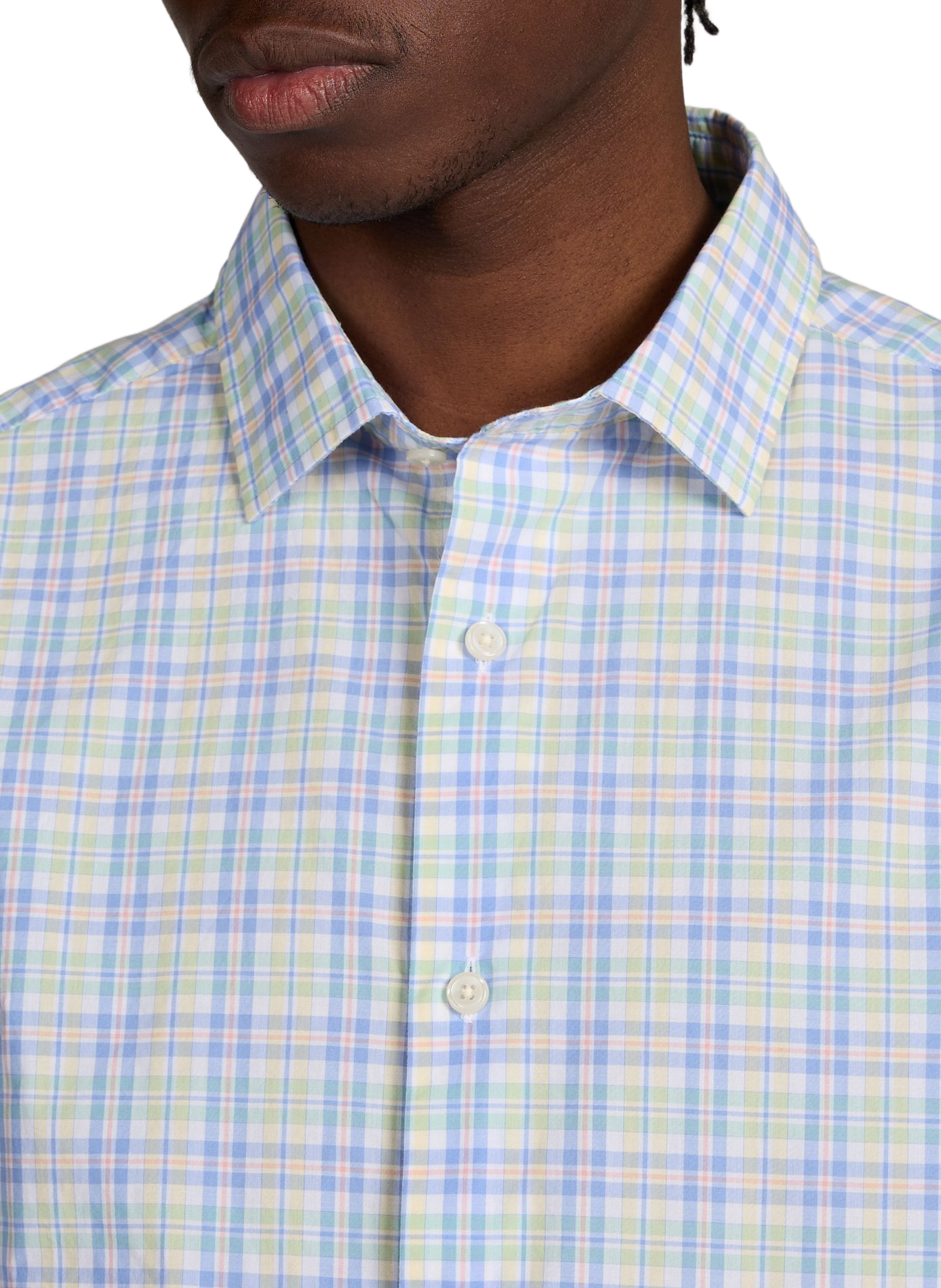 Chemise droite à carreaux en coton GANT Bleu