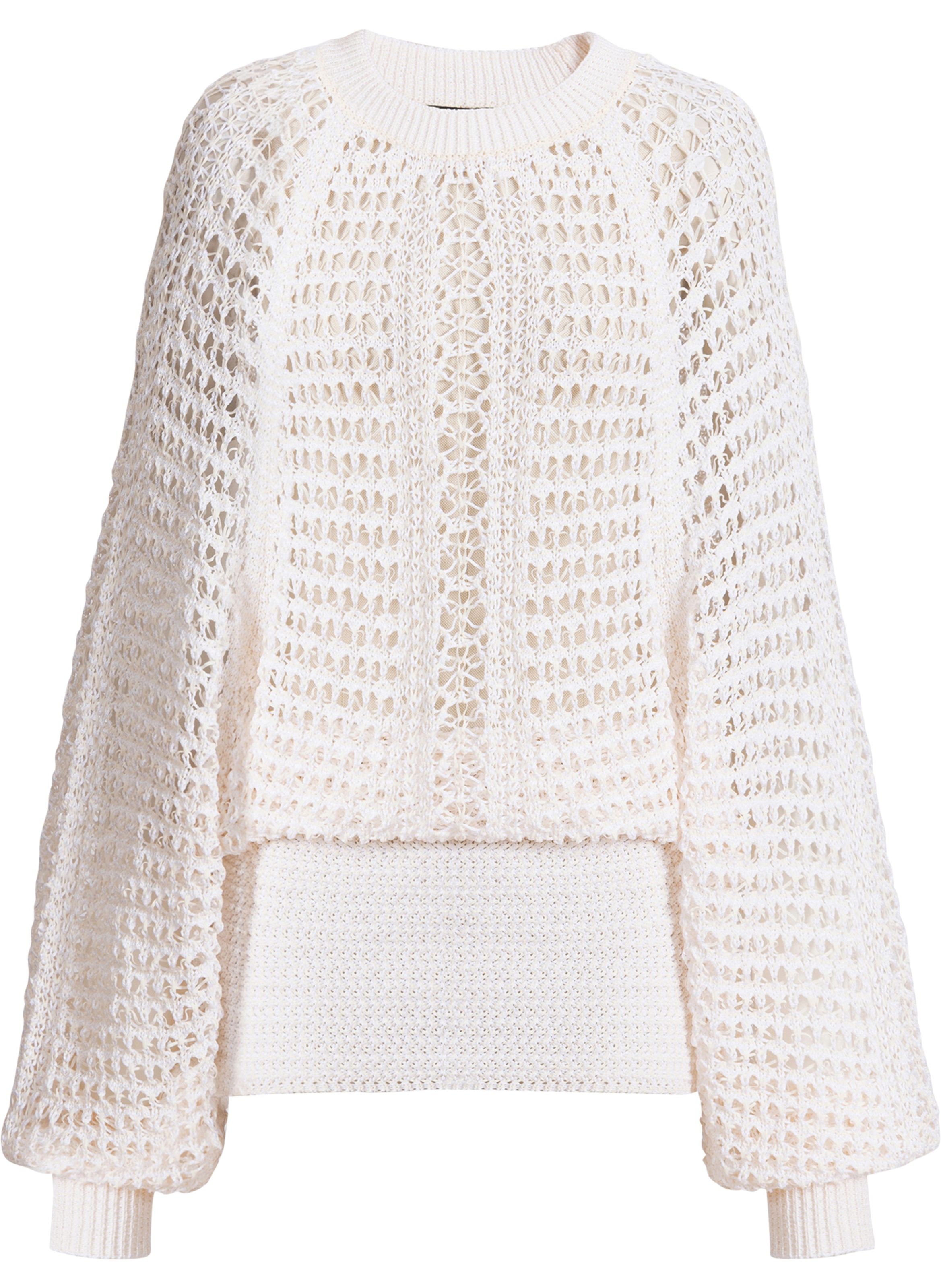 Robe courte en crochet dentelle BALMAIN Blanc