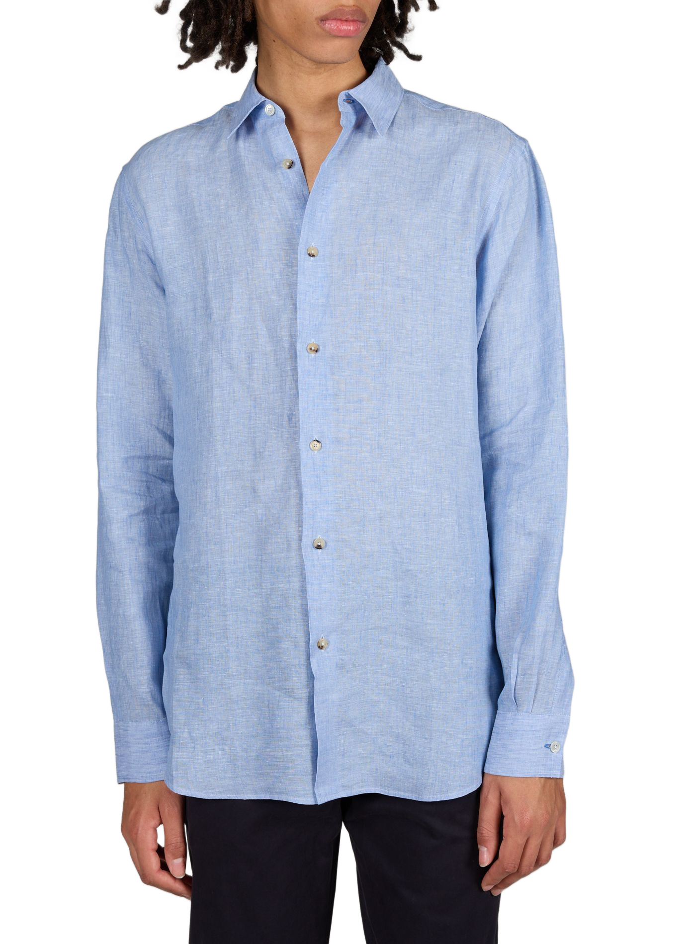 Chemise col classique en lin PAUL SMITH Bleu
