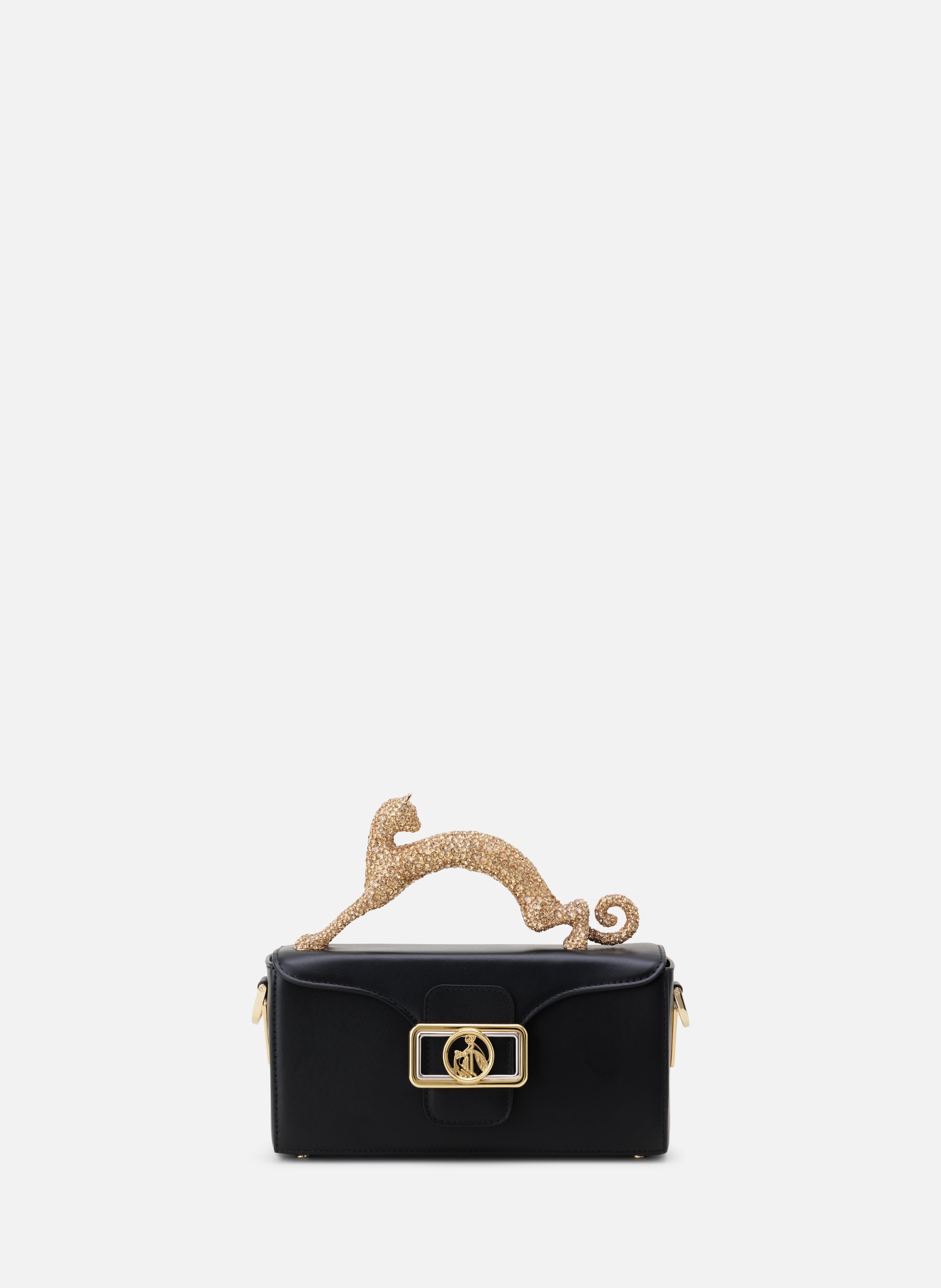 Sac pencil cat nano en cuir avec strass LANVIN Noir