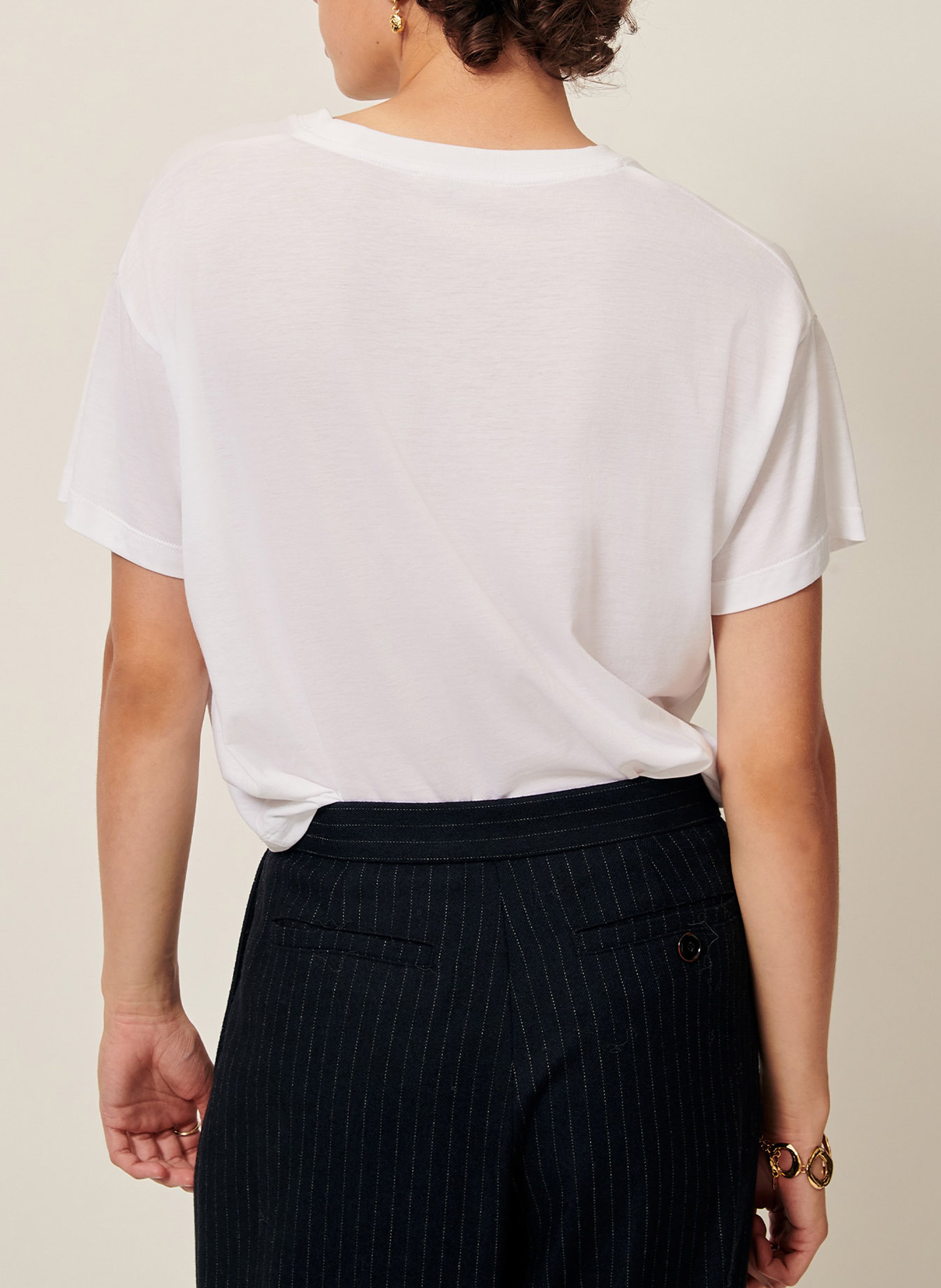 Tee-shirt oversize col rond too SESSUN Blanc