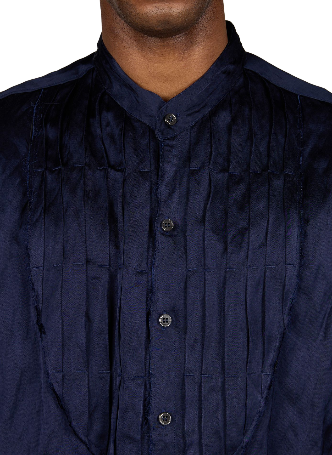 Chemise satinée à manches longues | Bleu 424 Homme