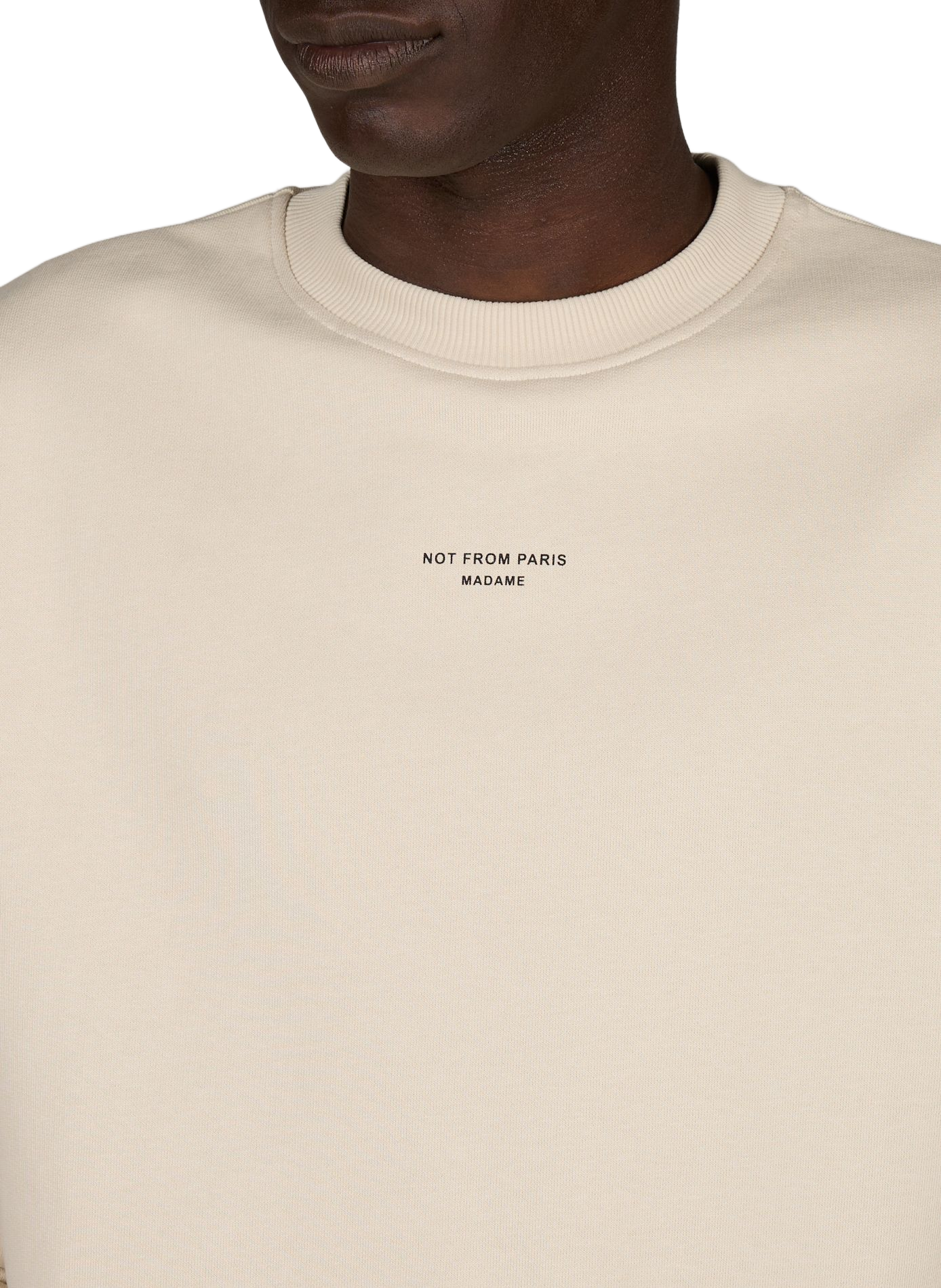 Round neck cotton sweatshirt DROLE DE MONSIEUR Beige