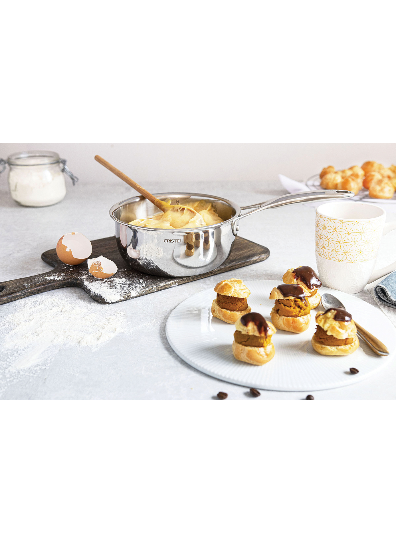 Casserole saucier graduée Castel'Pro en inox CRISTEL Gris