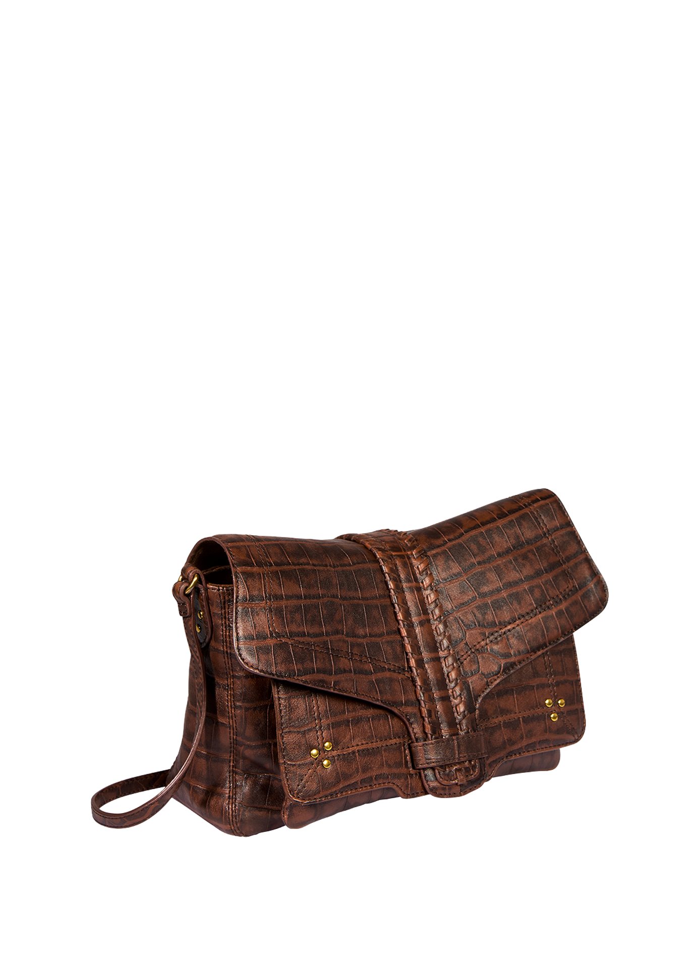 Sac effet peau de crocodile en cuir JÉRÔME DREYFUSS Marron