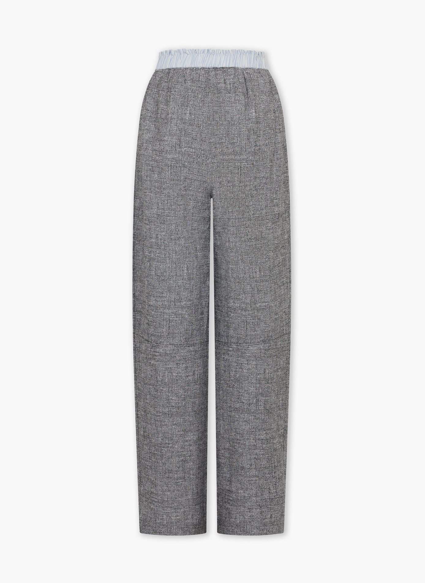 Pantalon droit tailleur en laine chiné RABANNE Gris