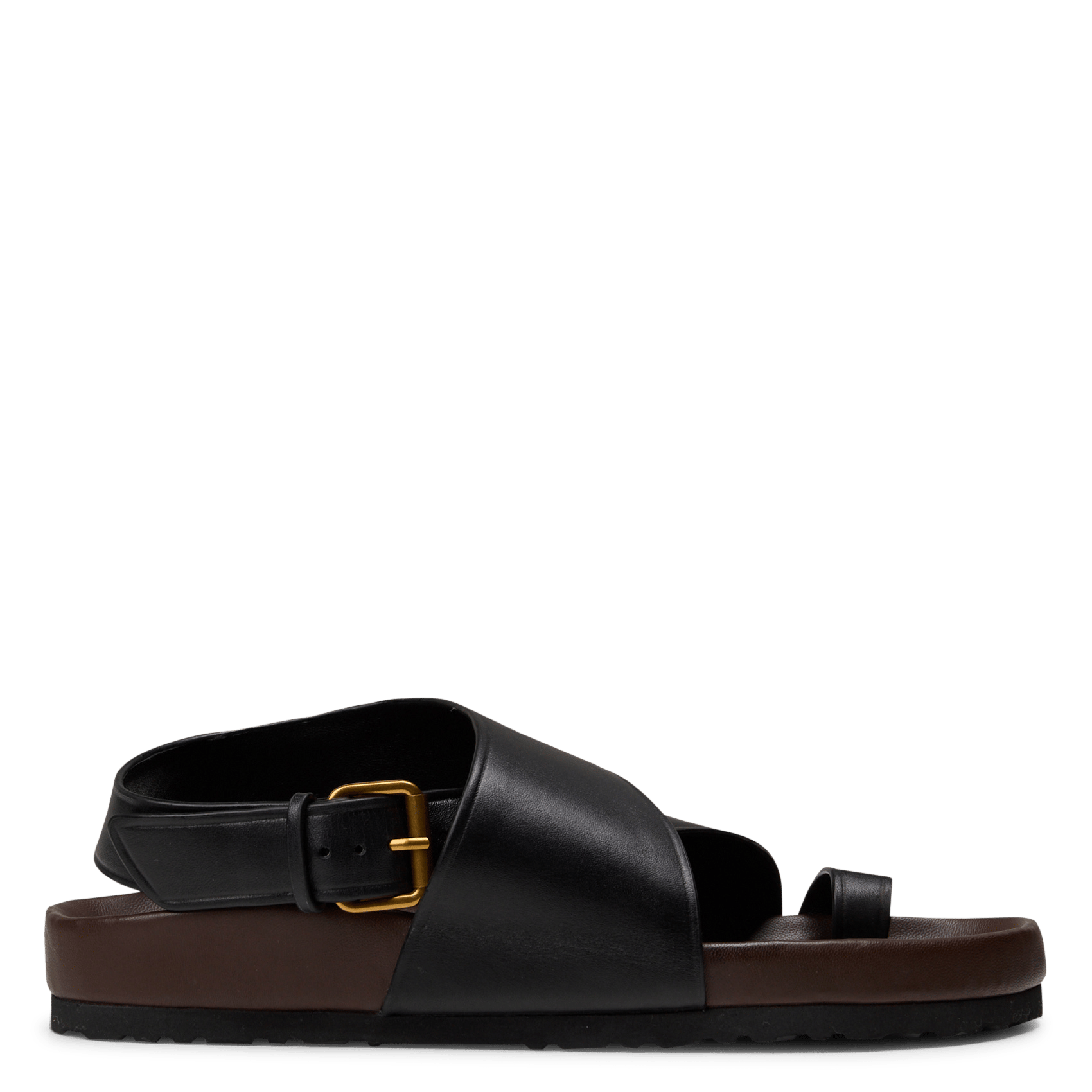 Sandales plates en cuir domani SOEUR Noir
