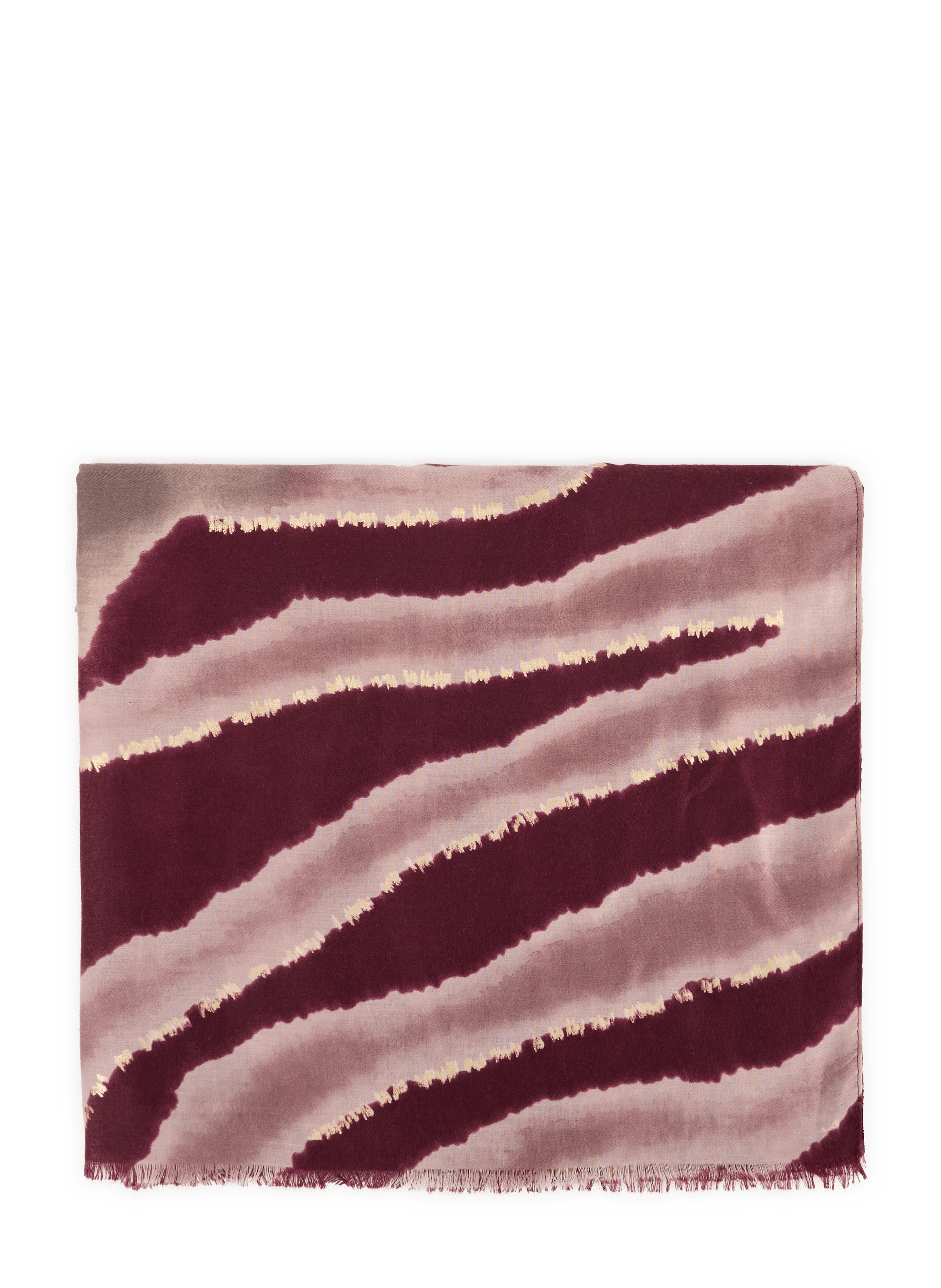 Scarf with pattern and fringes AU PRINTEMPS PARIS Red
